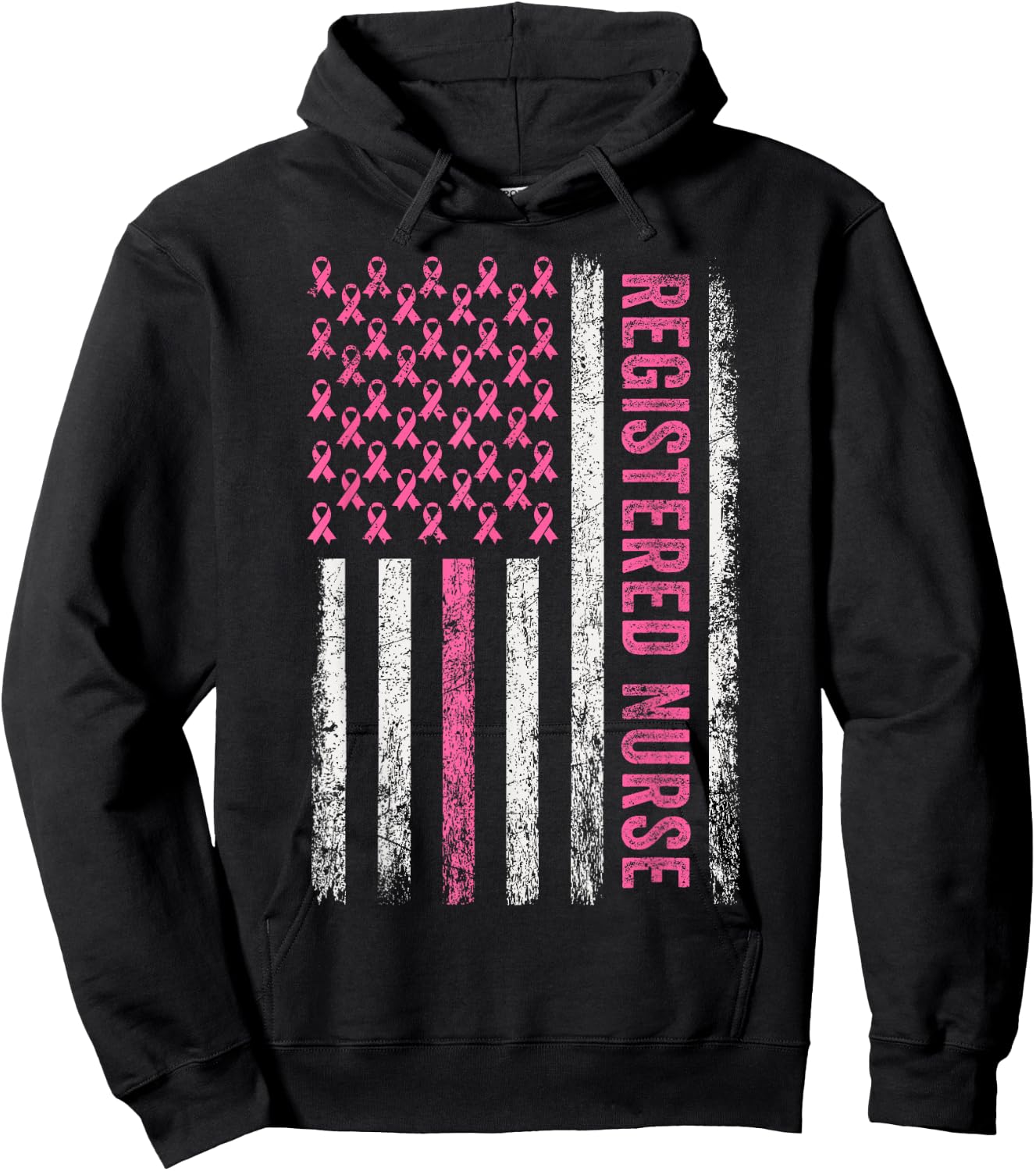 RN Nurse Breast Cancer Pink Registered Nurse Breast Cancer Hoodie - Hoodie | Black