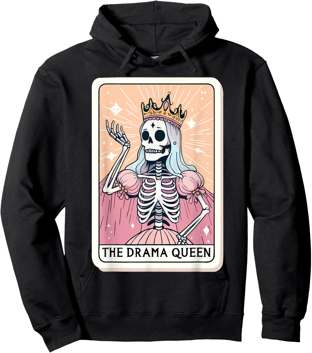 The Drama Queen Tarot Card Funny Skeleon Skull Women Girls Hoodie - Hoodie | Black