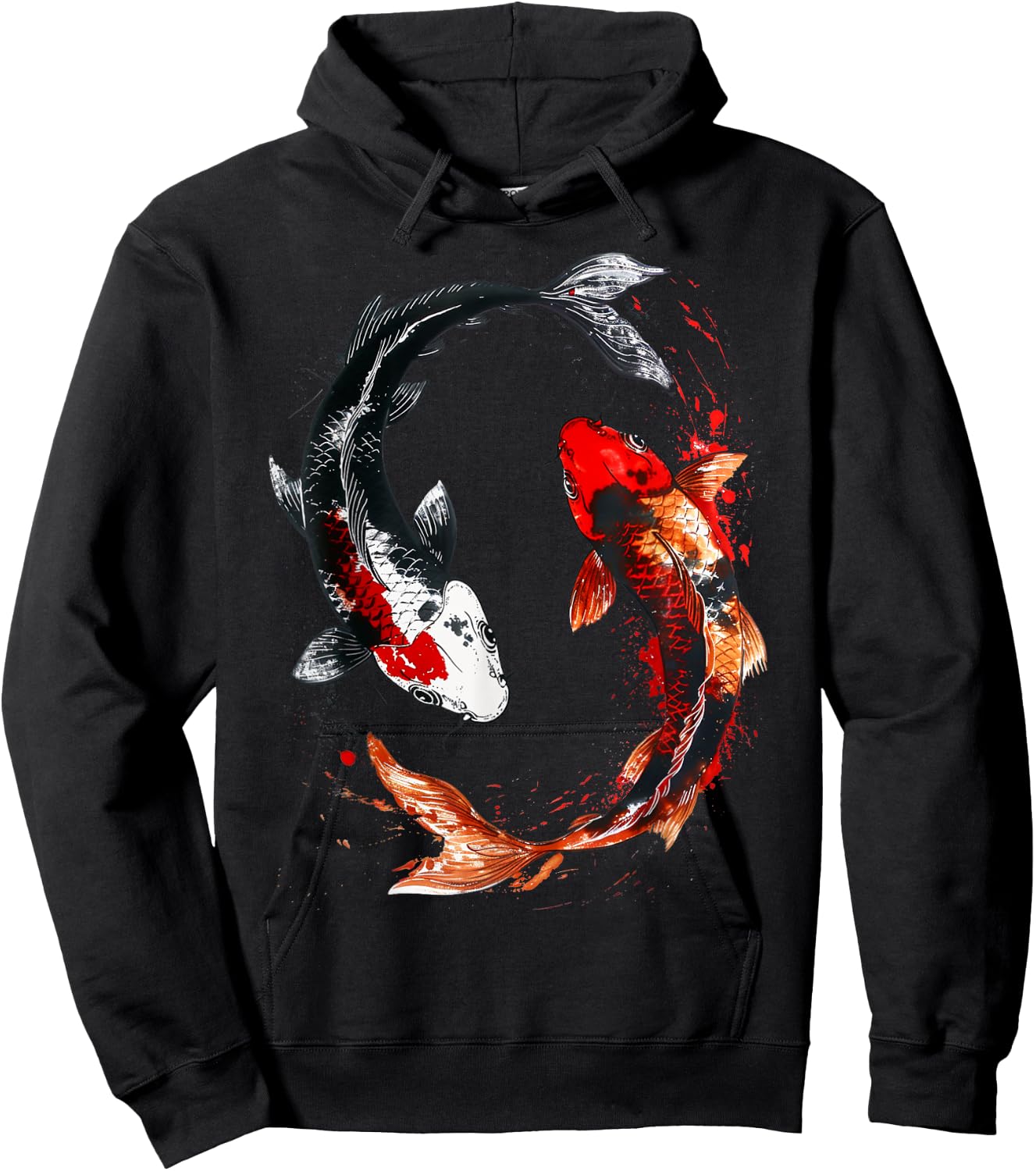 Japanese Koi Fish Tattoo Yin Yang Fish Hoodie - Hoodie | Black