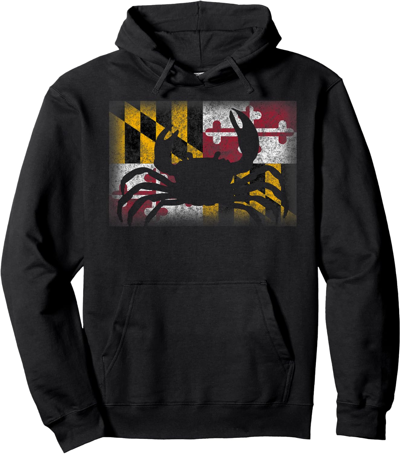 State of Maryland Flag Crab Funny Cute Souvenir Gift Hoodie - Hoodie | Black