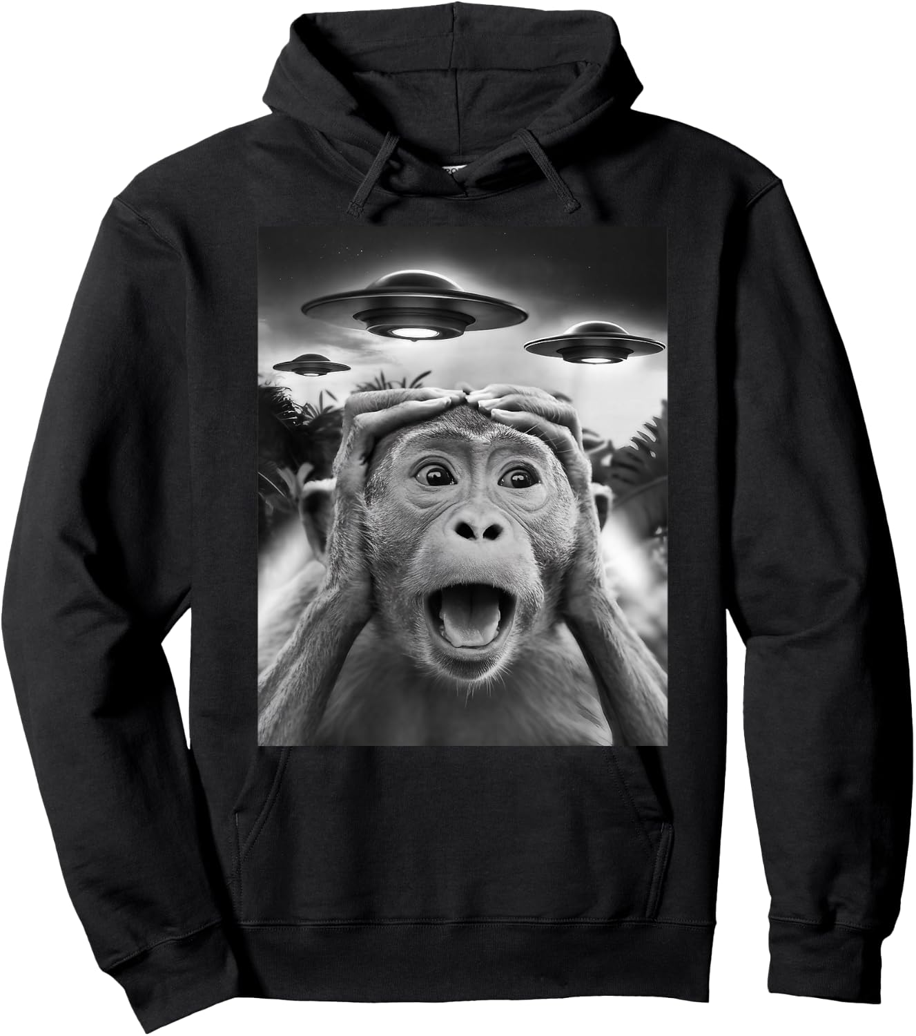 Funny Monkey UFO Weird Hoodie - Hoodie | Black