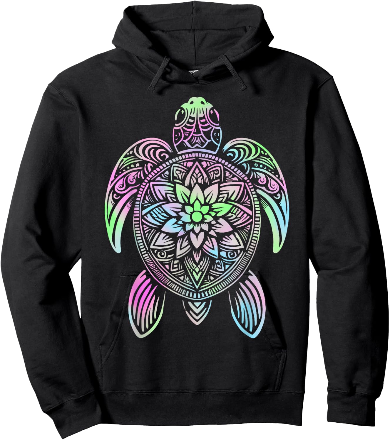 Hawaiian Tie Dye Sea Turtle Hoodie - Hoodie | Black