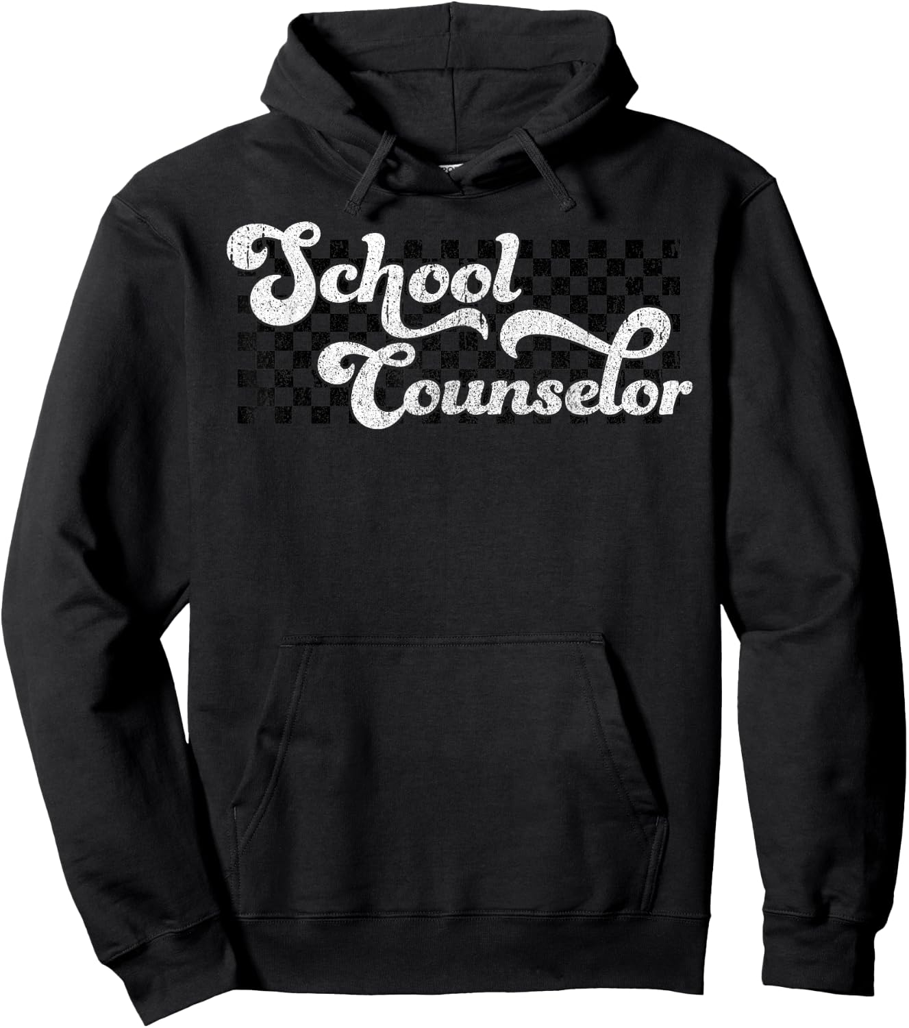 School Counselor Appreciation Week Women Men Retro Groovy Hoodie - Hoodie | Black