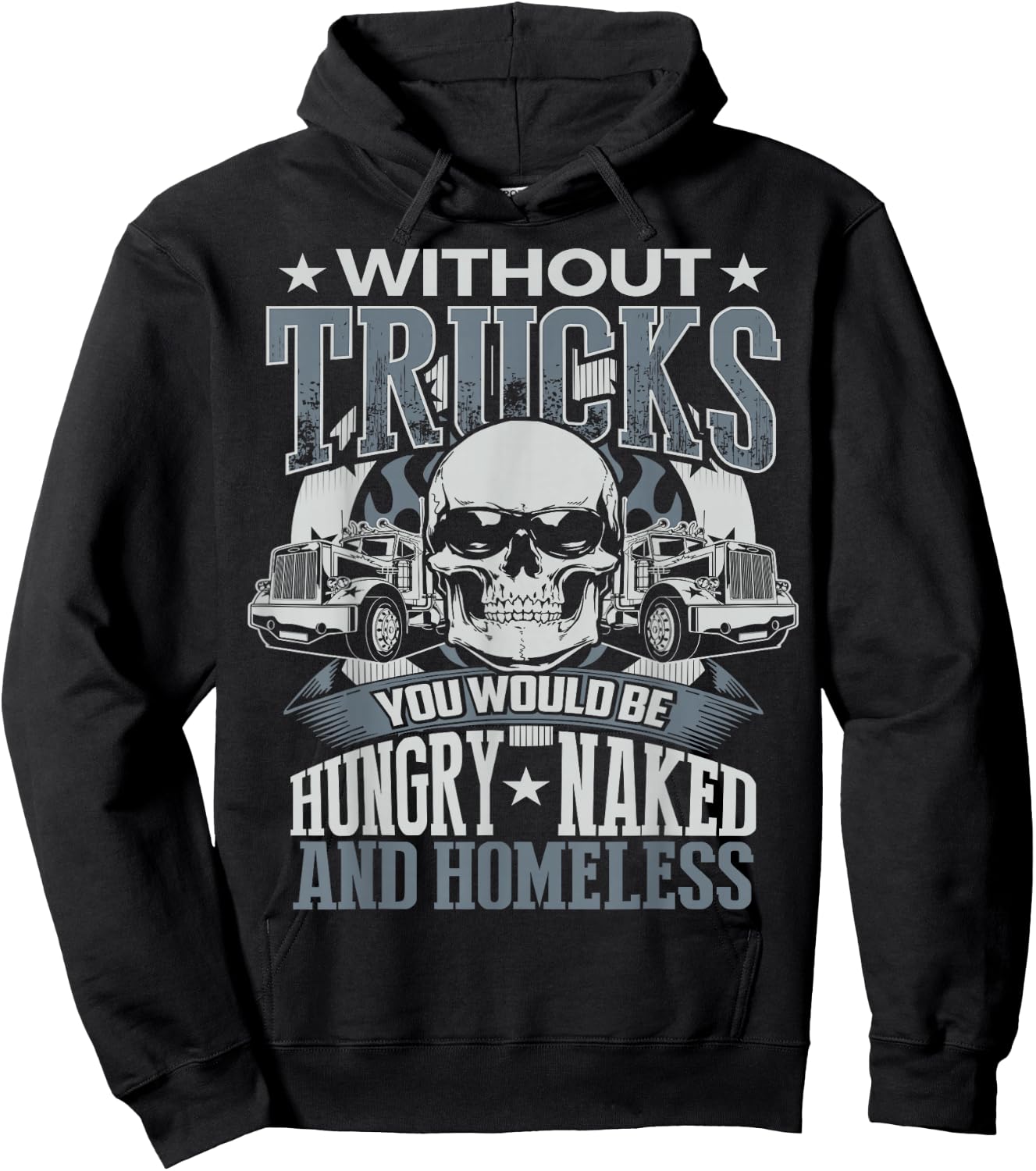 Novelty Truckers Truck Driver Funny T Shirt gift Hoodie - Hoodie | Black