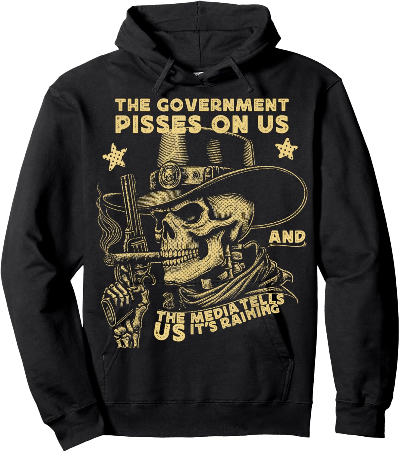Government Pisses On Us And The Media Tell Us It's Raining Hoodie - Hoodie | Black
