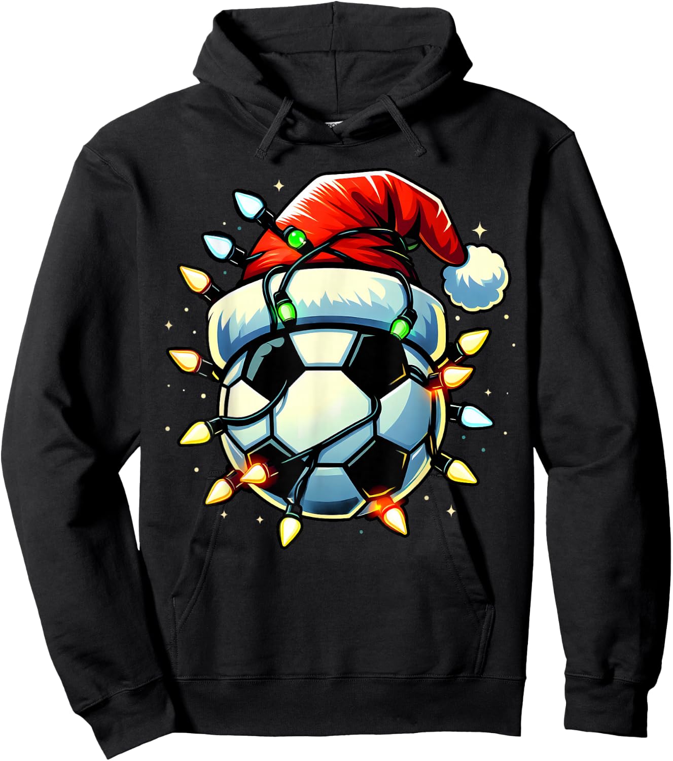 Christmas Soccer Xmas Santa Soccer Lover Men Boys Girls Kids Hoodie - Hoodie | Black