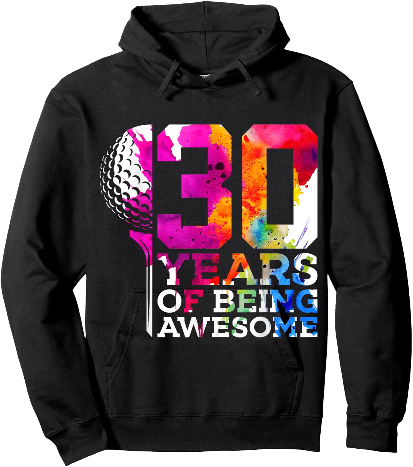 30 Years of Being Awesome Golf 30th Birthday Hoodie - Hoodie | Black