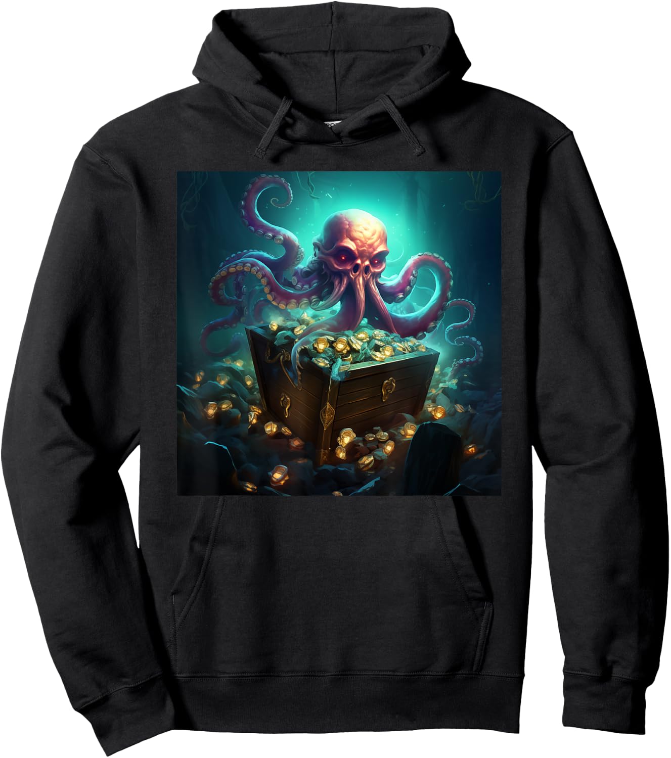 Kraken Treasure Chest Octopus Hoodie - Hoodie | Black