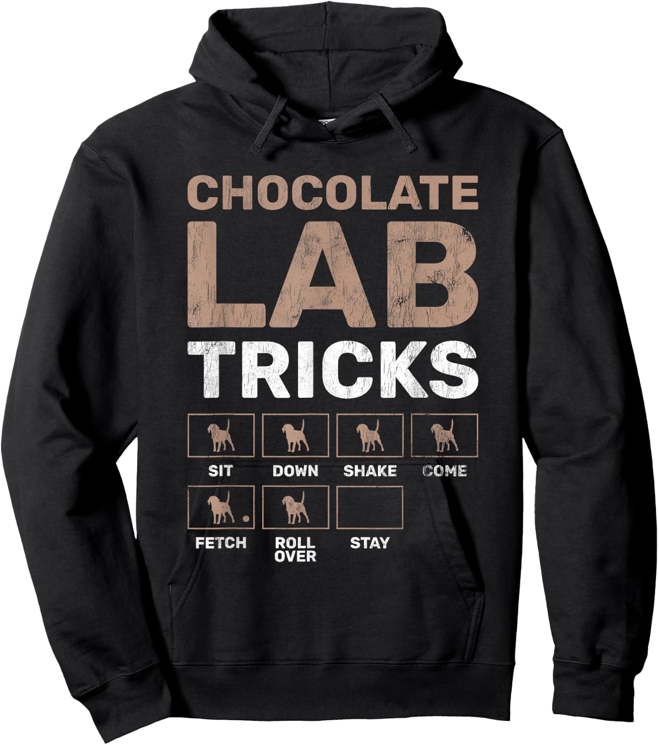 Chocolate Lab Tricks Black Labrador Hoodie - Hoodie | Black