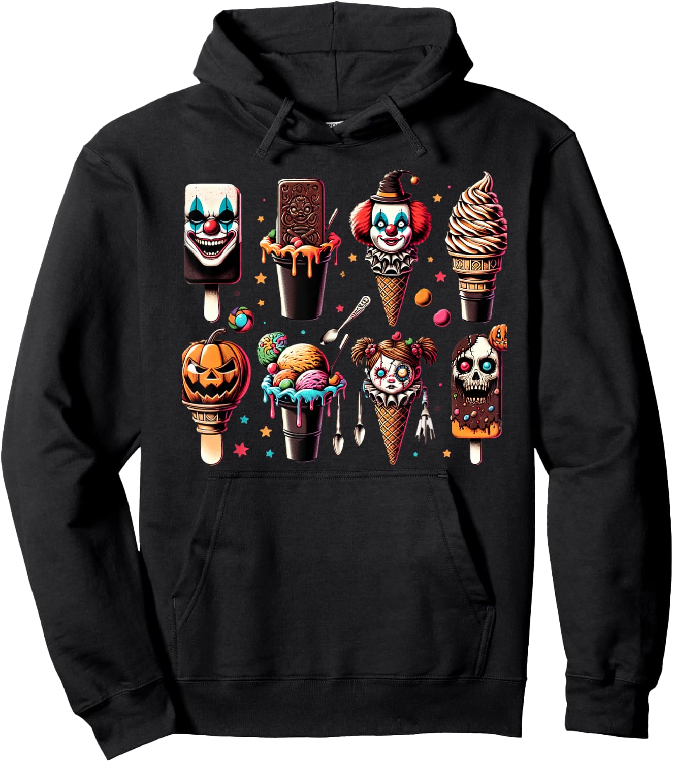 Vintage Horror Movie Summer Popsicle Halloween Summerween Hoodie - Hoodie | Black