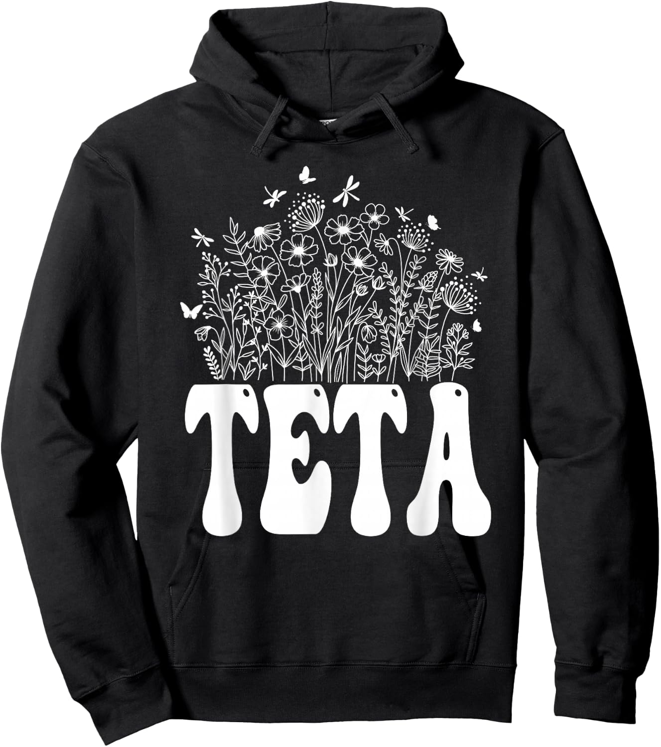 Floral TETA Wildflower Graphic Hoodie - Hoodie | Black