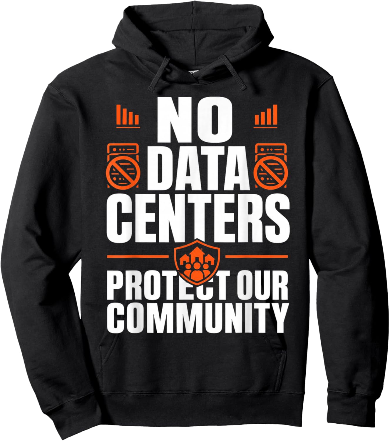 No Data Centers Protect Our Community Retro Hoodie - Hoodie | Black
