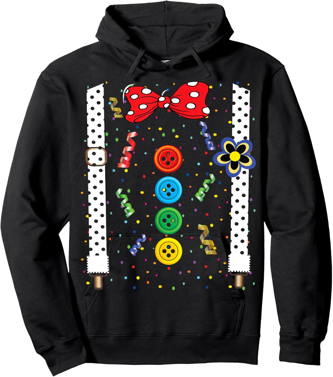 Carnival Clown Face Circus Costume Kids Men Women Carnivals Hoodie - Hoodie | Black