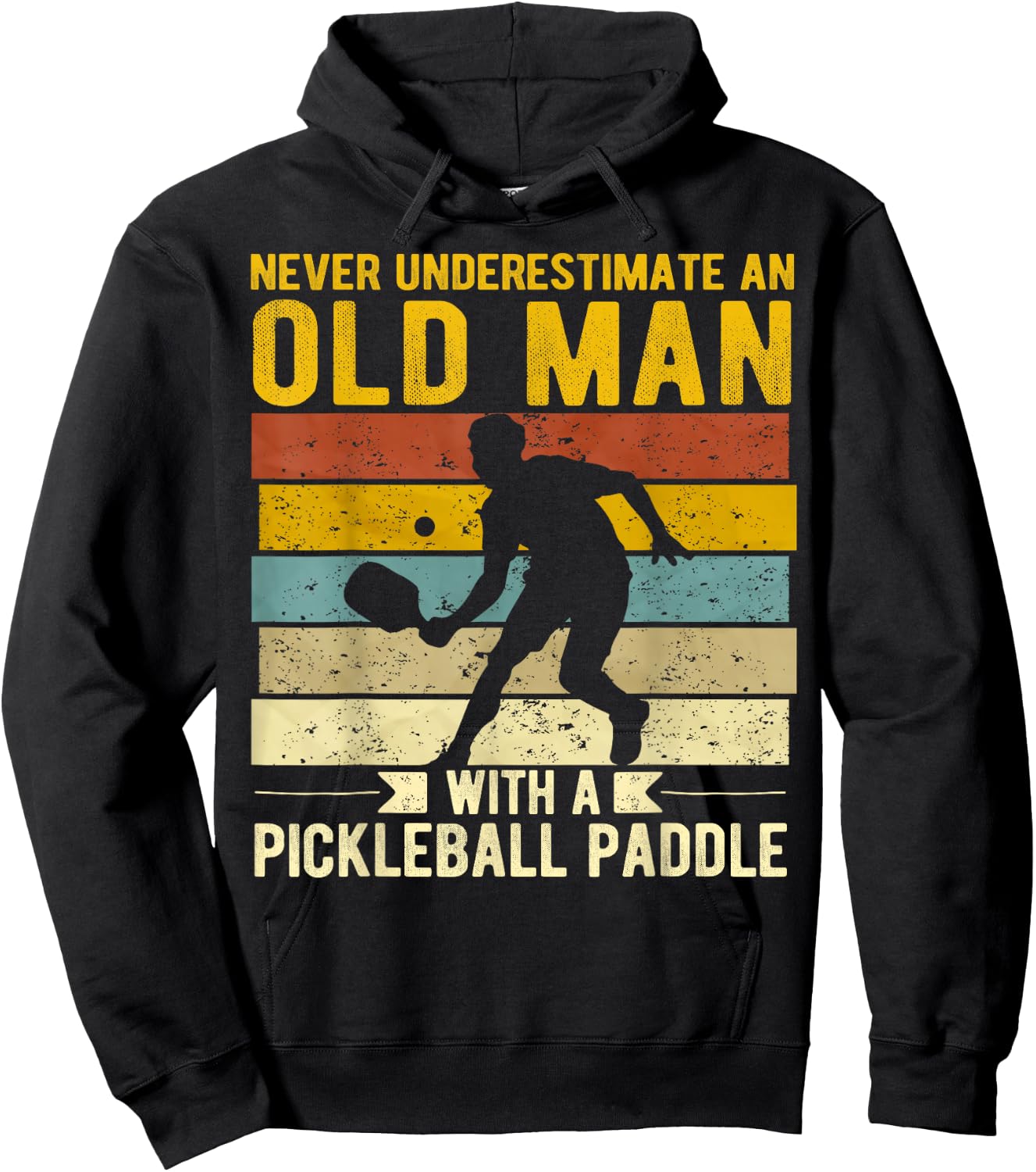 Funny Pickleball Player Old Man With A Pickleball Paddle Hoodie - Hoodie | Black