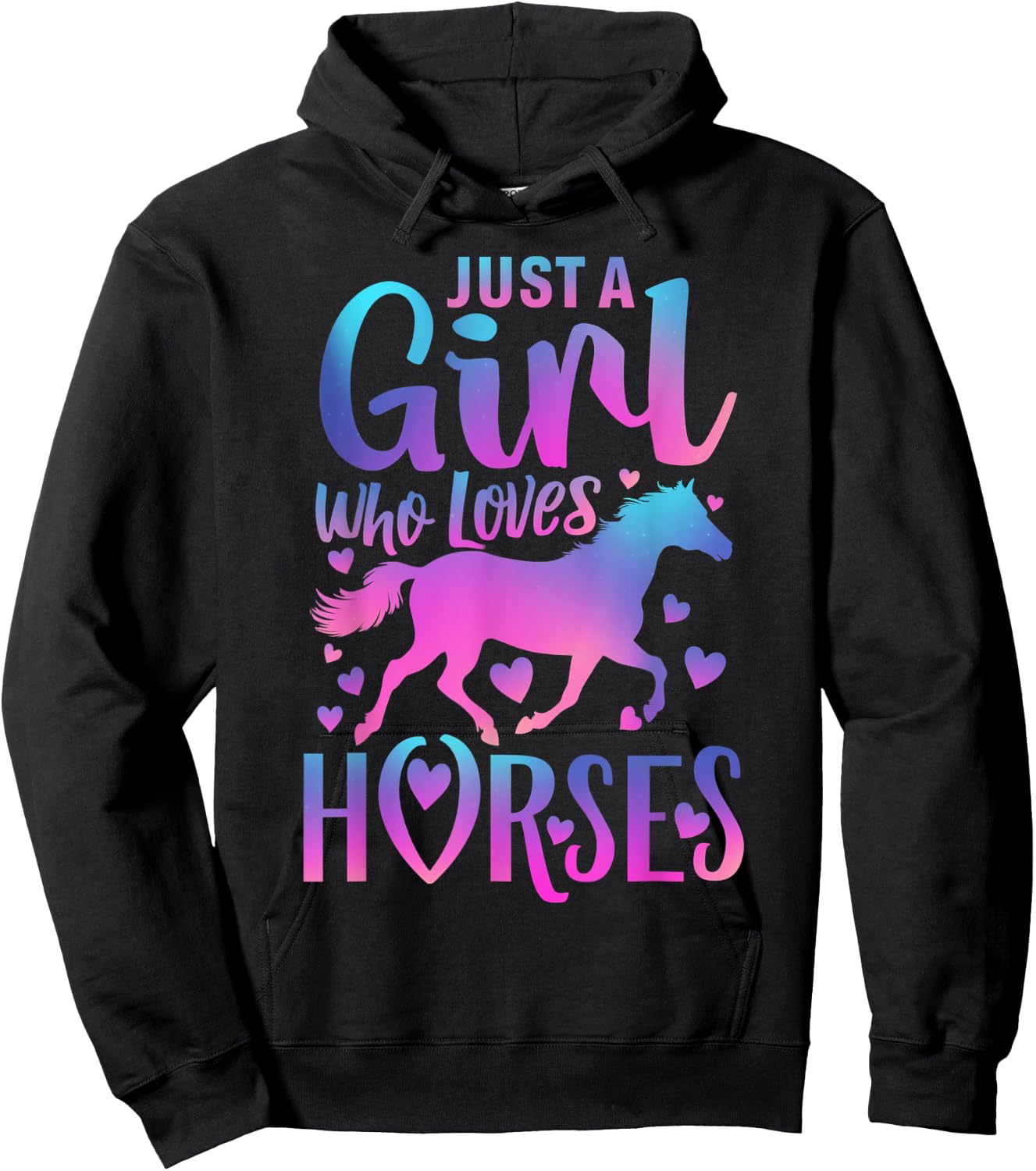 Girls Horse Shirt Gifts Just a Girl Who Loves Horses Women Hoodie - Hoodie | Black