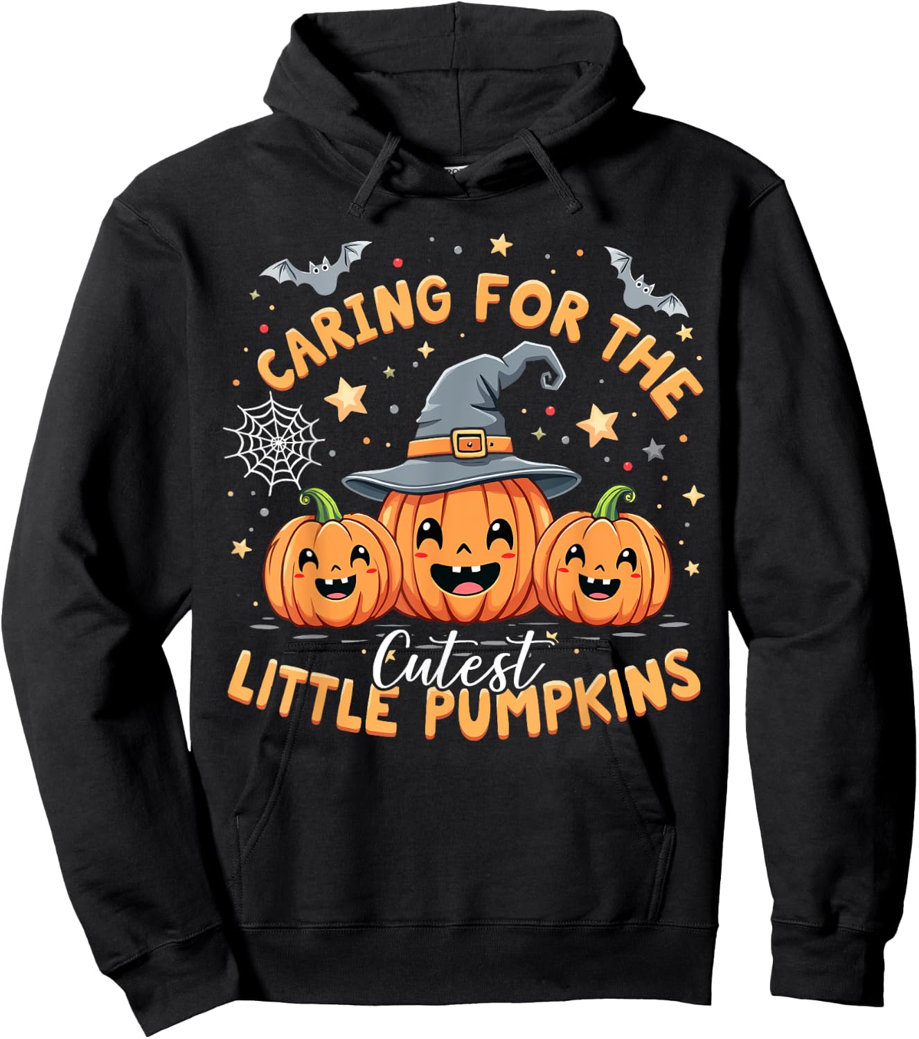 Caring For The Cutest Little Pumpkins Halloween Nurse Hoodie - Hoodie | Black