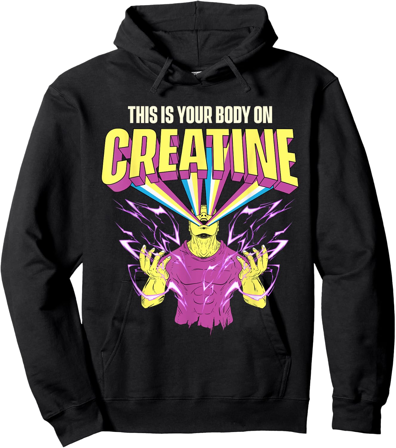 This Is Your Body On Creatine - Workout Gym Weightlifting Hoodie - Hoodie | Black