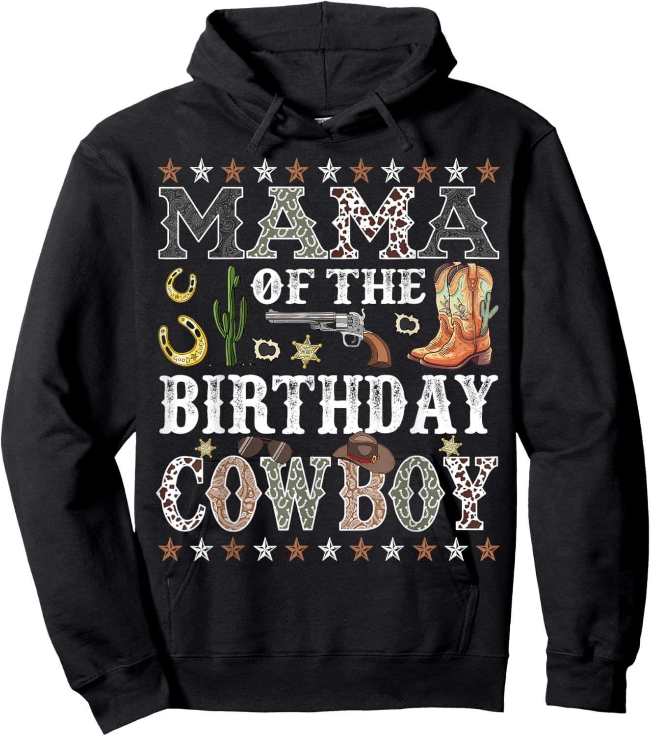 Mama Of The Birthday Cowboy Rodeo Mama Hoodie - Hoodie | Black