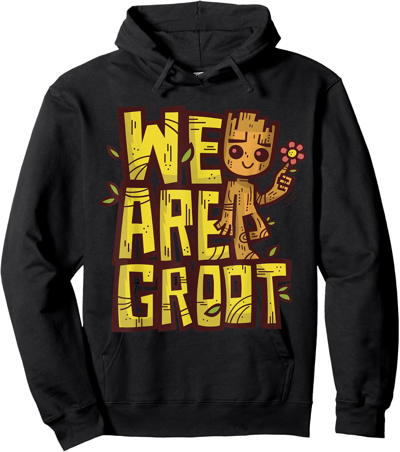 Marvel 85th Anniversary We are Groot Garden Nature Flower Hoodie - Hoodie | Black