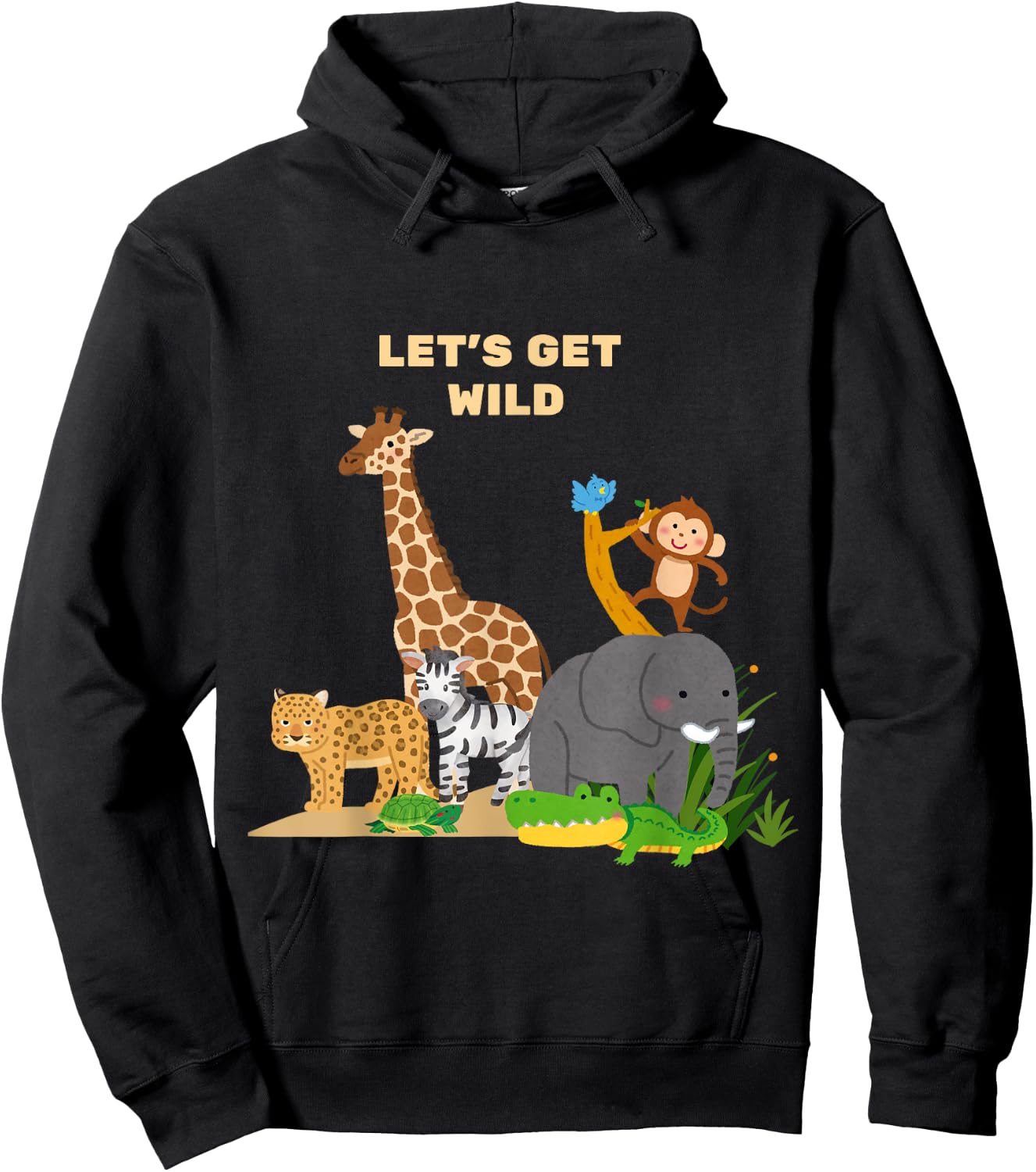 Let's Get Wild Zoo Animals Safari Party Day Zoo Hoodie - Hoodie | Black