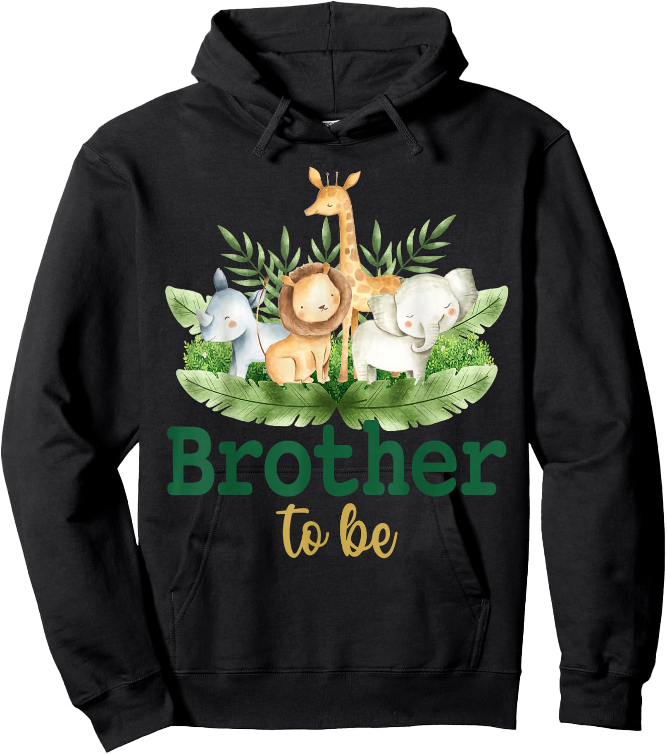 Soon To Be Brother Jungle Animals Safari Baby Reveal Hoodie - Hoodie | Black