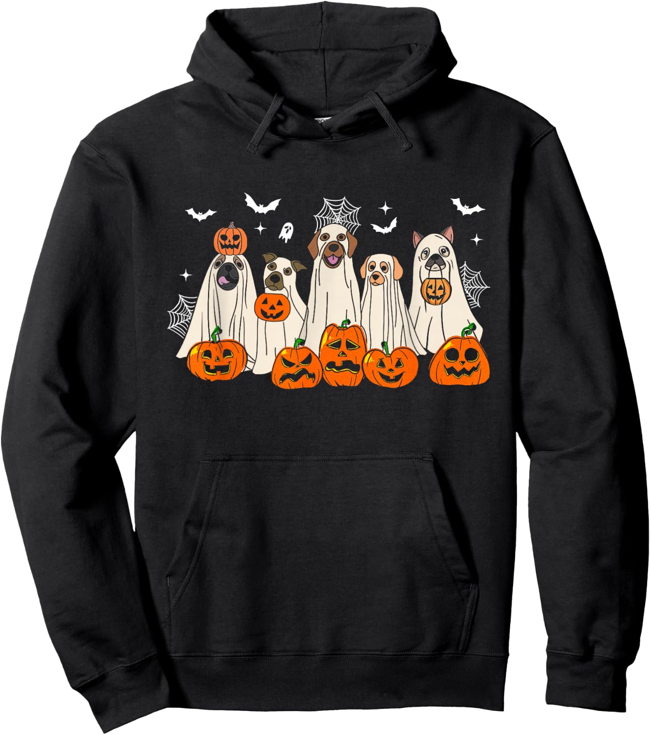 Cute Halloween Ghost Dogs Funny Dog Lovers Men Women Hoodie - Hoodie | Black