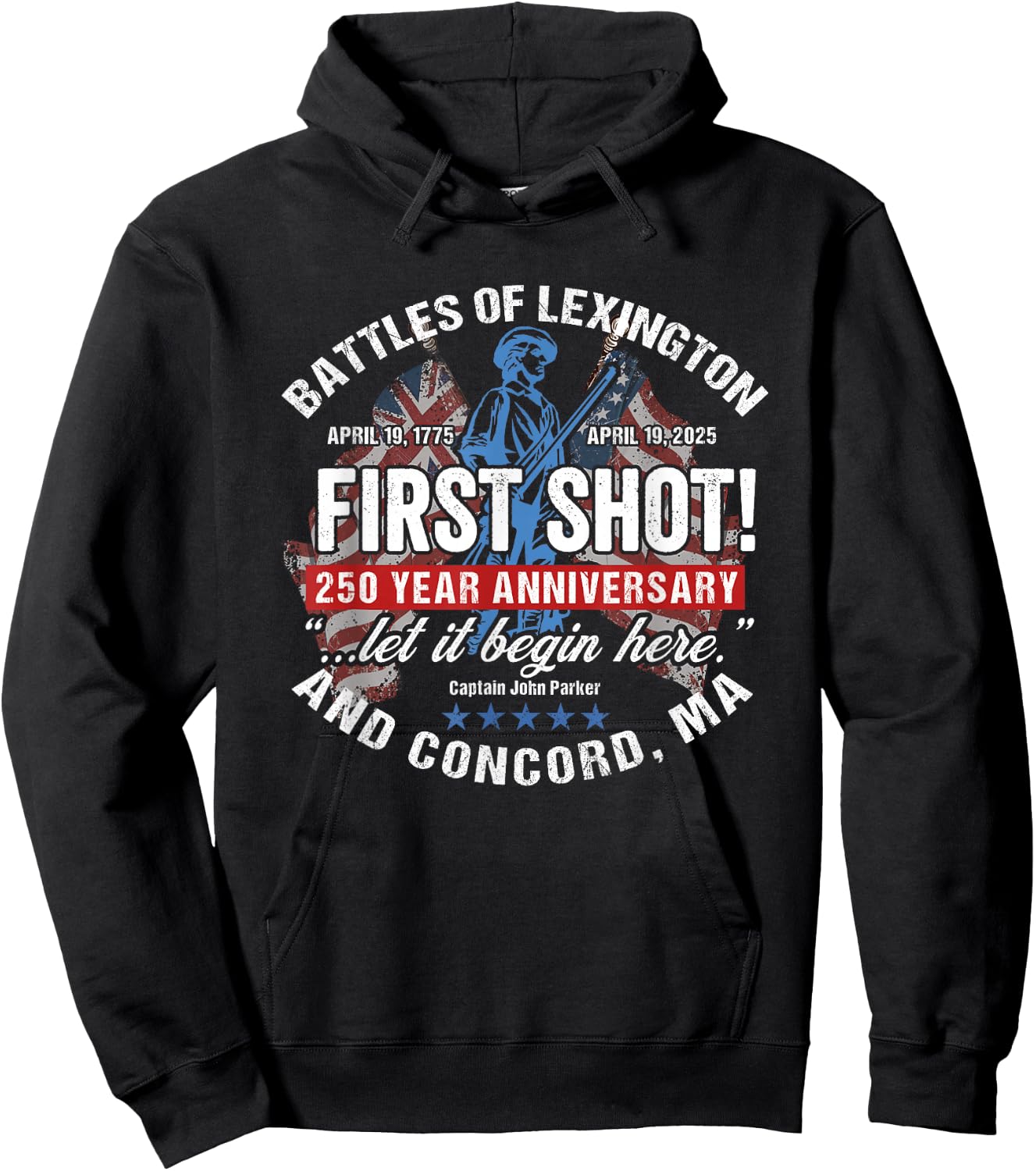 American Revolutionary War 250 Year Anniversary Souvenir Hoodie - Hoodie | Black