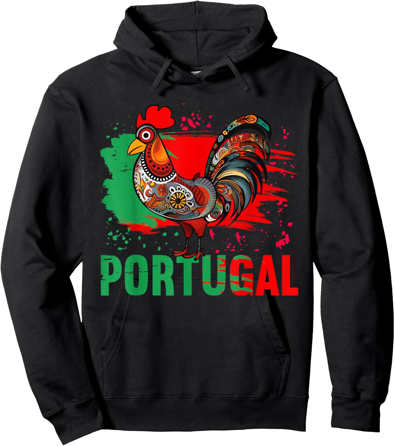 Galo de Barcelos Portuguese Rooster Shirt Portugal Hoodie - Hoodie | Black