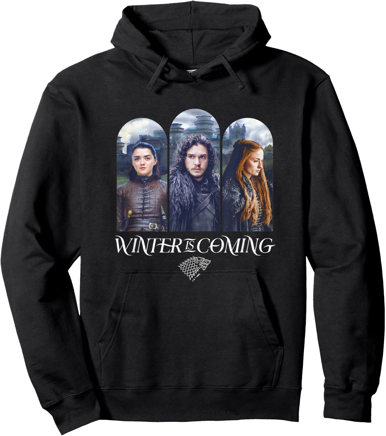 Game Of Thrones Winter Is Coming House Stark Portraits Hoodie - Hoodie | Black