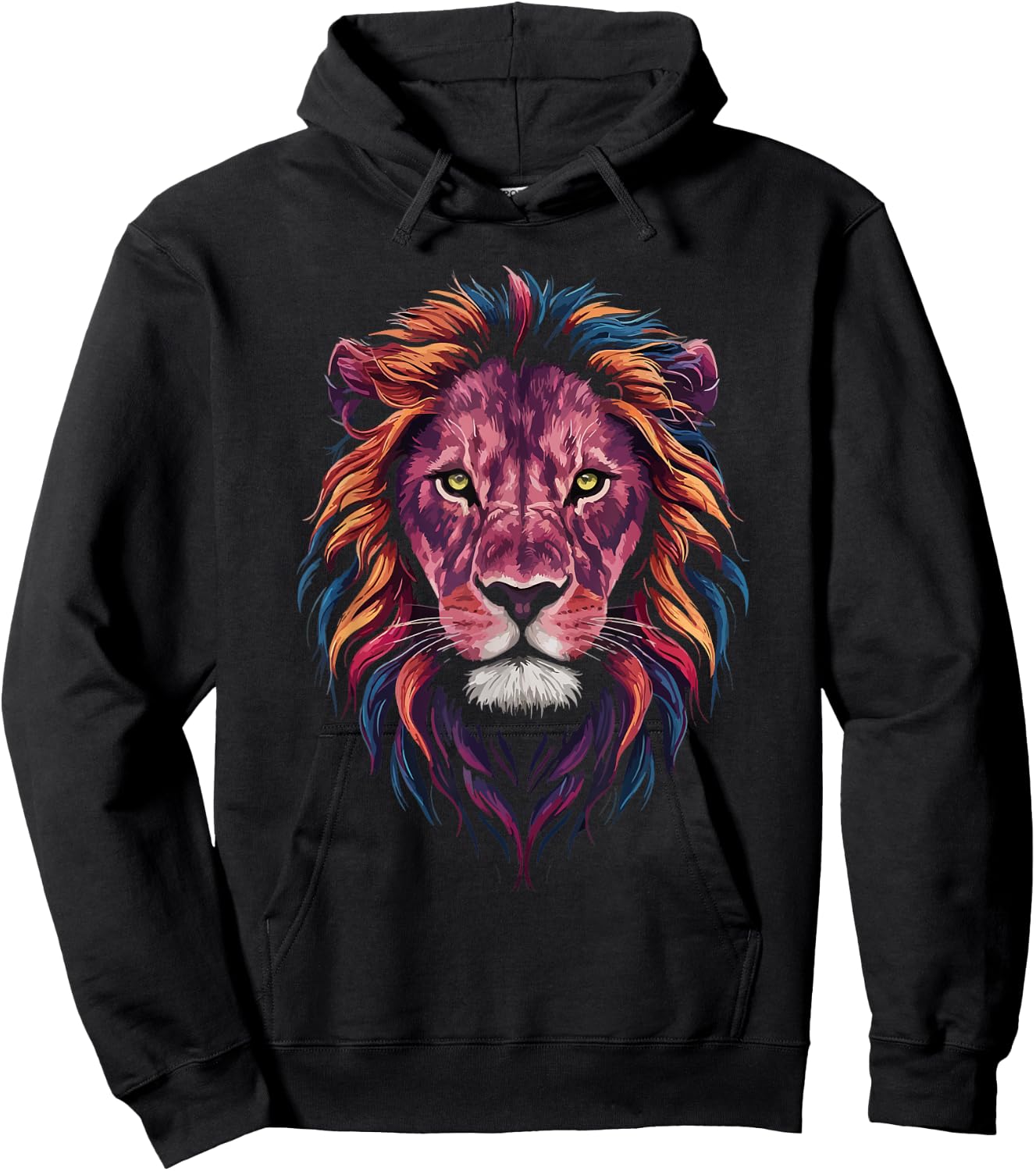 Lion Mane Face Head Art Print Graphic Design Men Women Kids Hoodie - Hoodie | Black