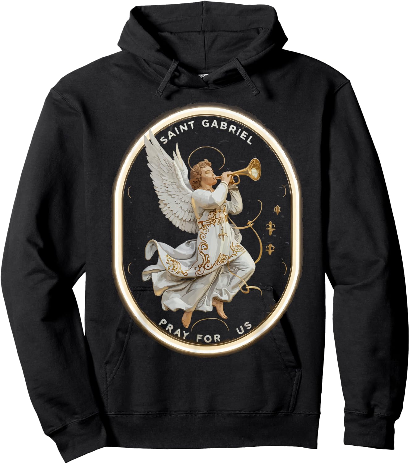 Archangel Gabriel Catholic Christianity Guardian Angel Hoodie - Hoodie | Black