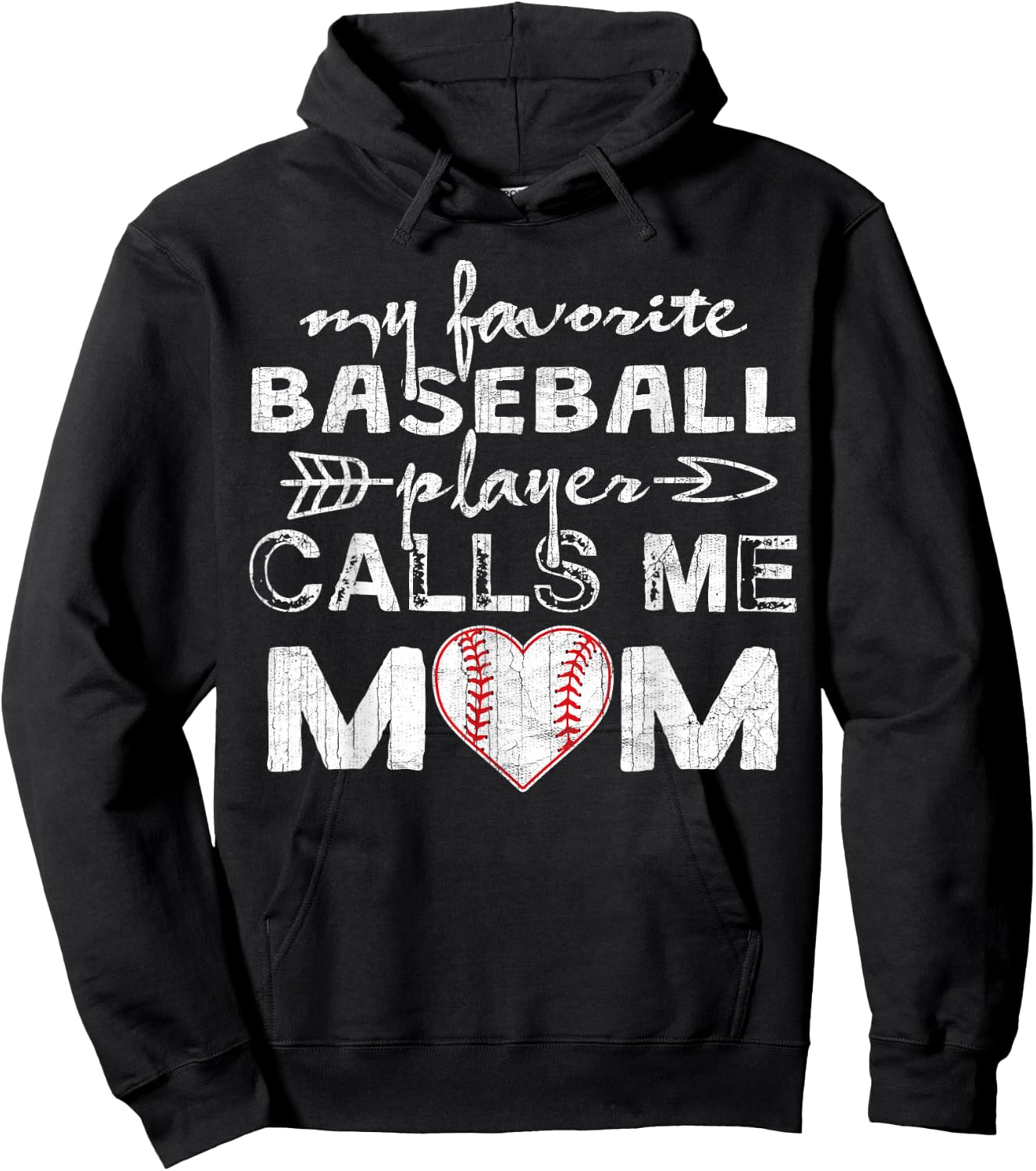 My Favorite Baseball Player Calls Me Mom Shirt, Mother's Day Hoodie - Hoodie | Black