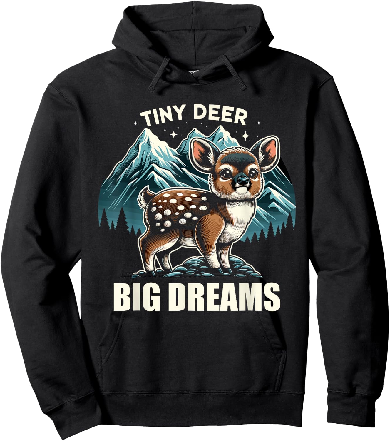 Cute Pudu Deer South America cartoon deer nature gift Hoodie - Hoodie | Black