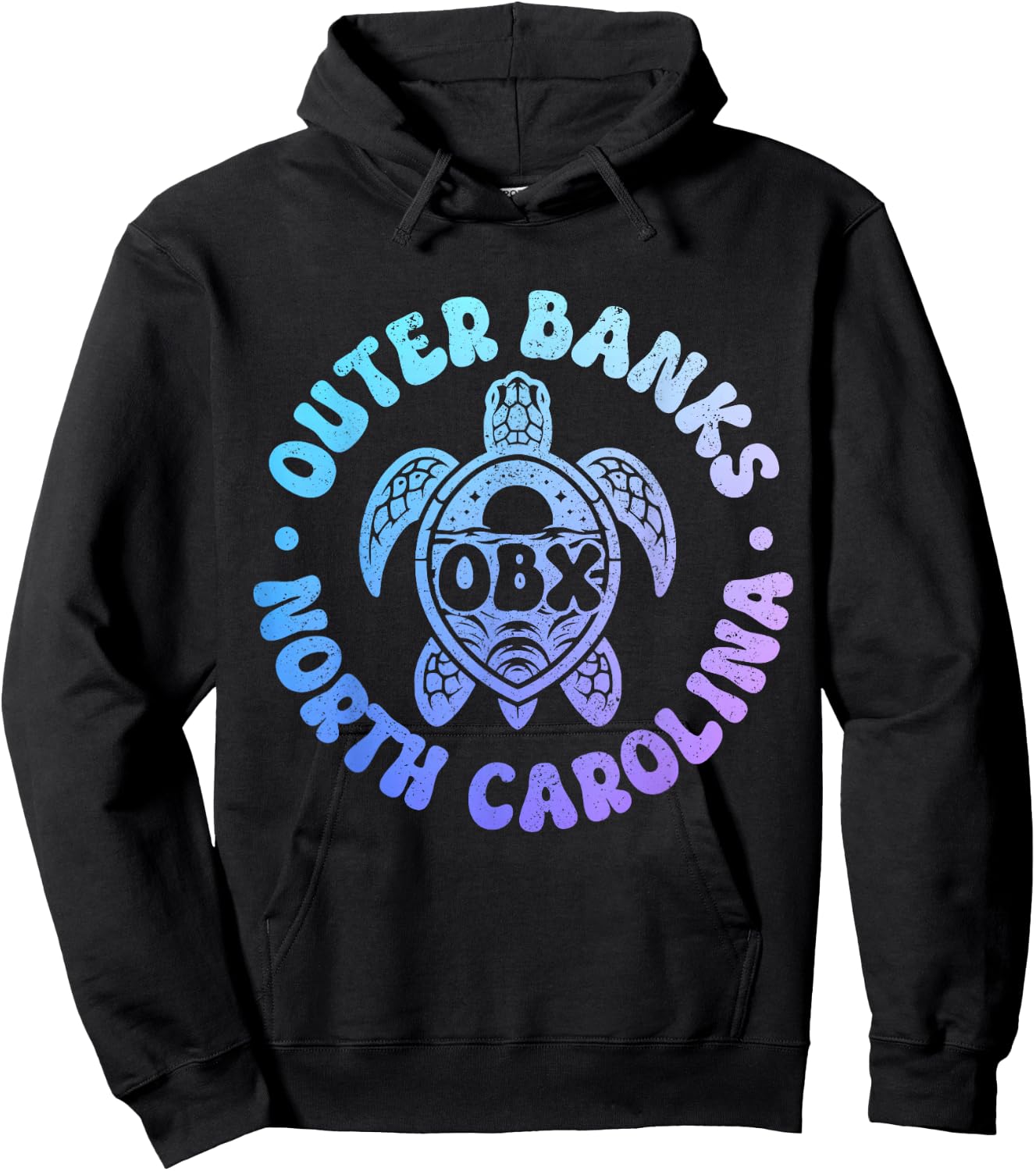 Outer Banks North Carolina Sea Turtle Beach Surf Souvenir Hoodie - Hoodie | Black