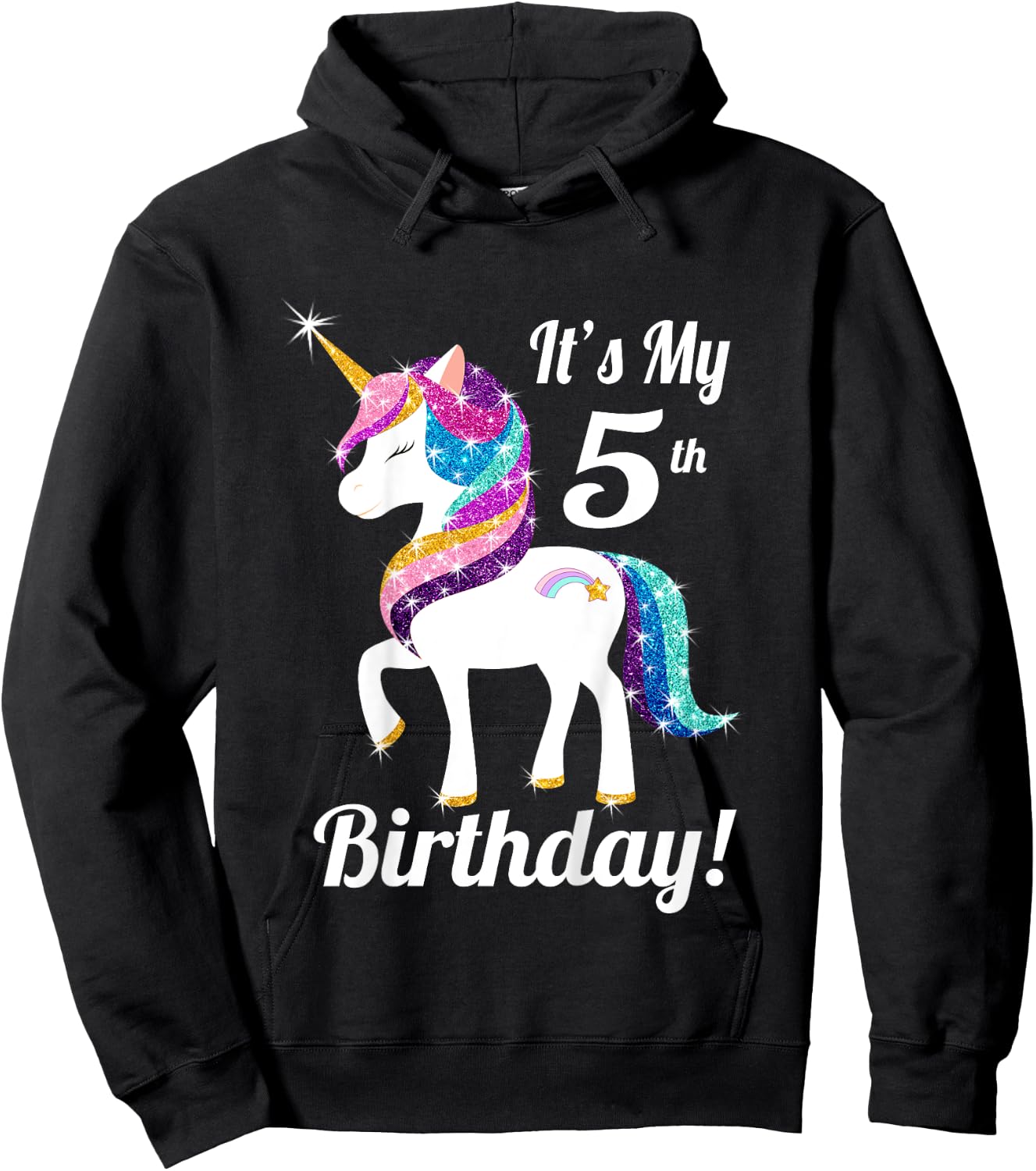 It's my 5th birthday for 5 year old girls Unicorn Shirt Hoodie - Hoodie | Black