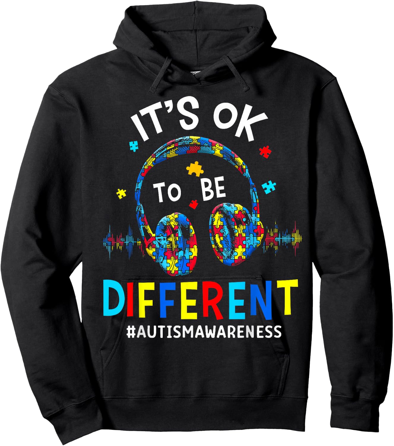 It's OK to be Different Cool Autism Awareness Gamer Men Kids Hoodie - Hoodie | Black