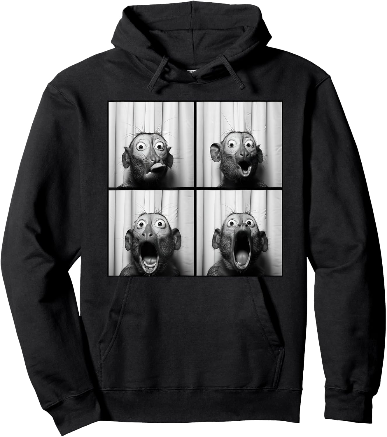 Weird Monkey Animal Face Photobooth Hoodie - Hoodie | Black
