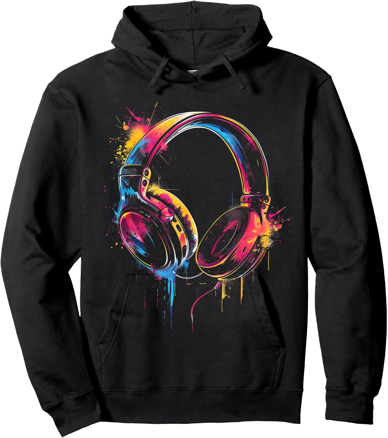 Headphones Music DJ Artwork Music Lover Beatmaker Techno Hoodie - Hoodie | Black