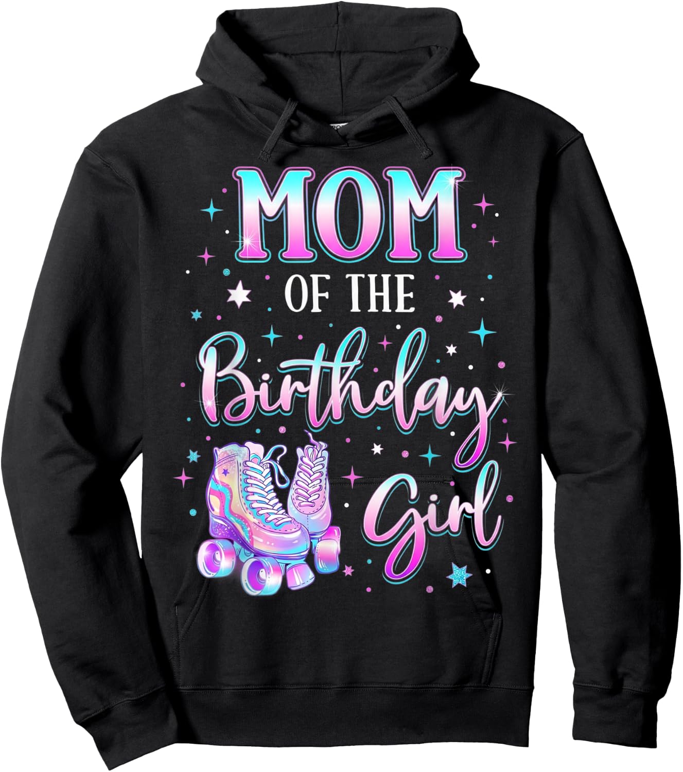 Mom of The Birthday Girl Rolling Skate Bday Party Mother Hoodie - Hoodie | Black