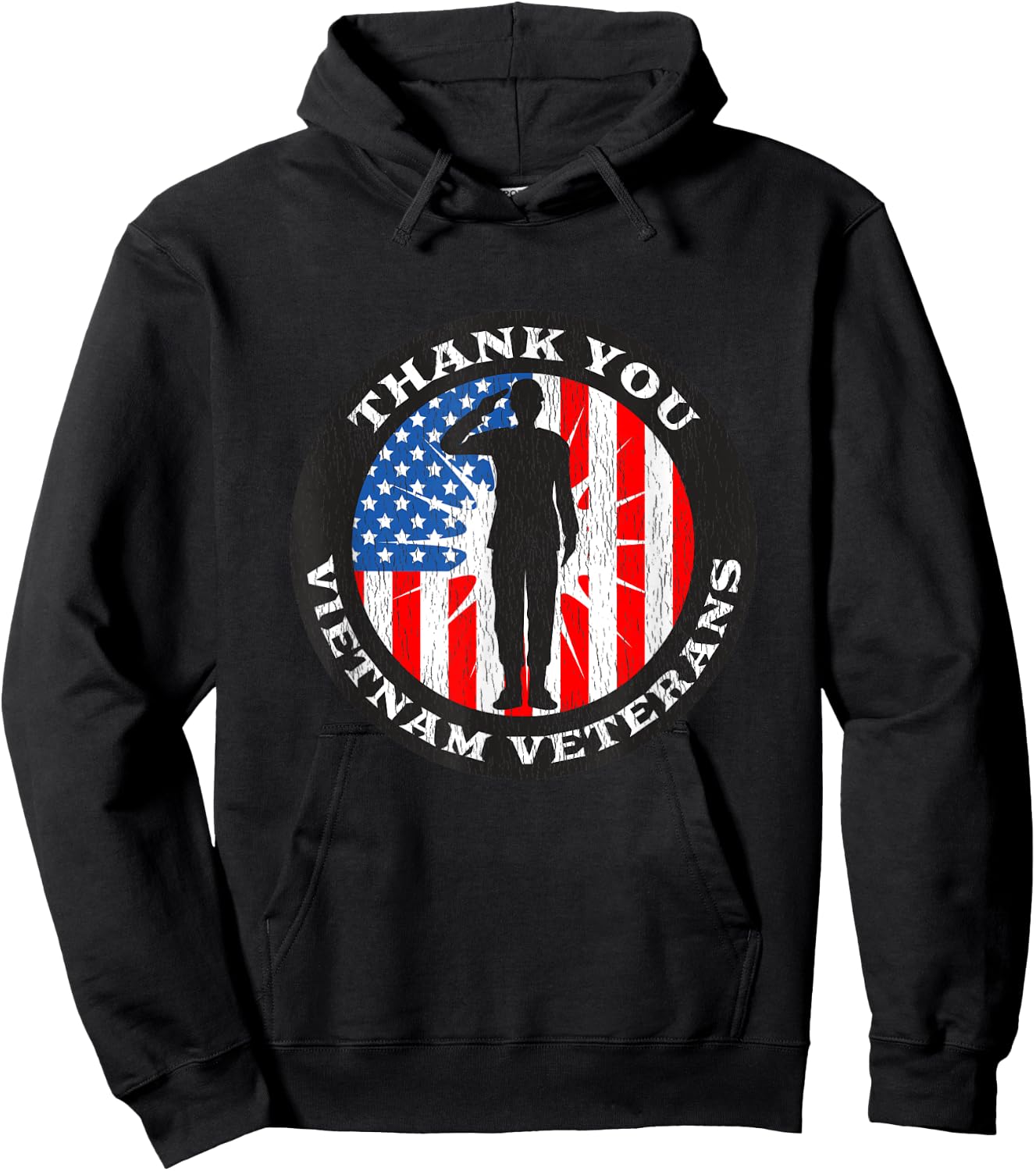 Vintage Patriotic US Flag Gift - Thank You Vietnam Veterans Kids Men Hoodie - Hoodie | Black