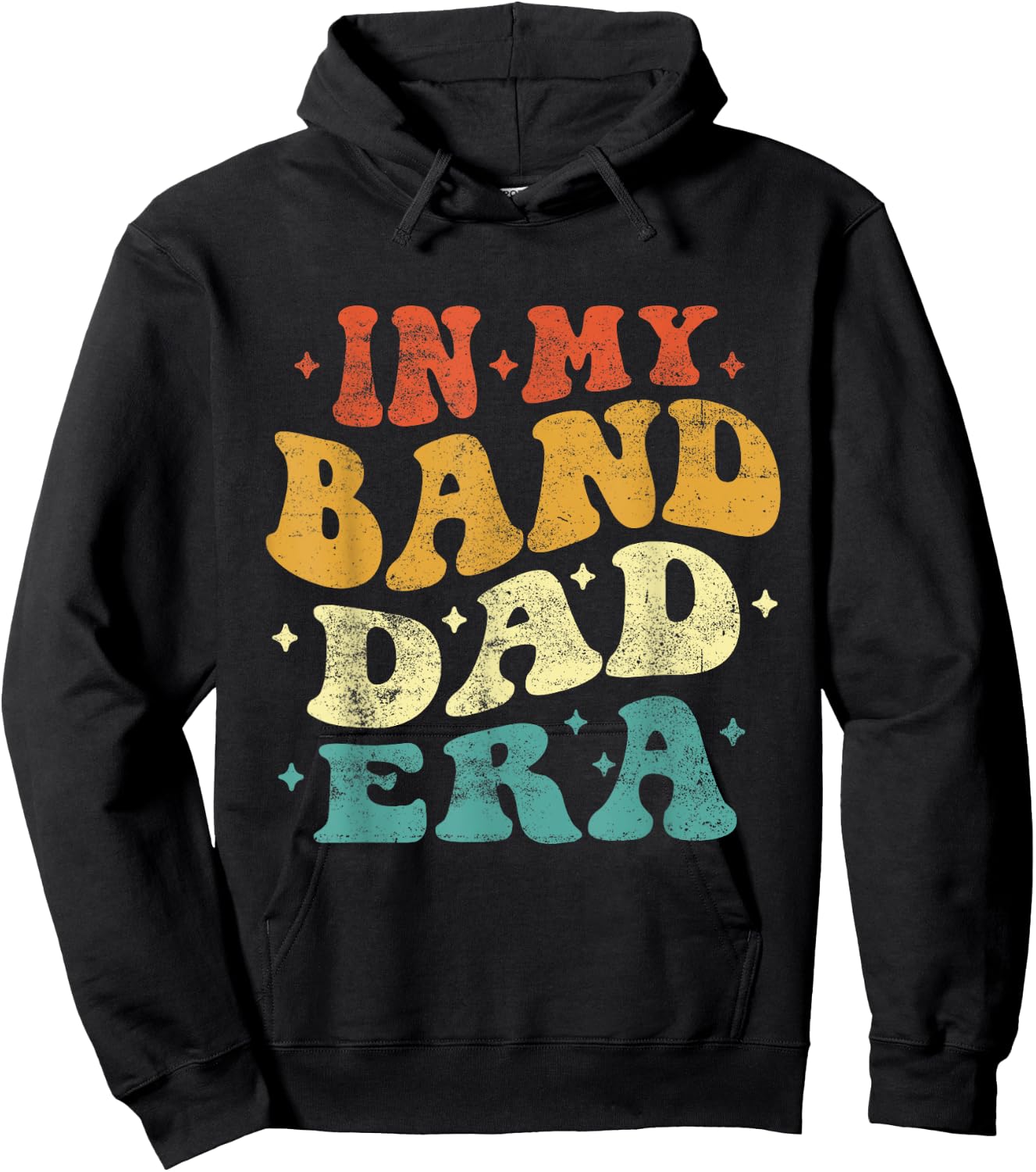 In My Band Dad Era Funny Band Dad Vintage Fathers Day Hoodie - Hoodie | Black