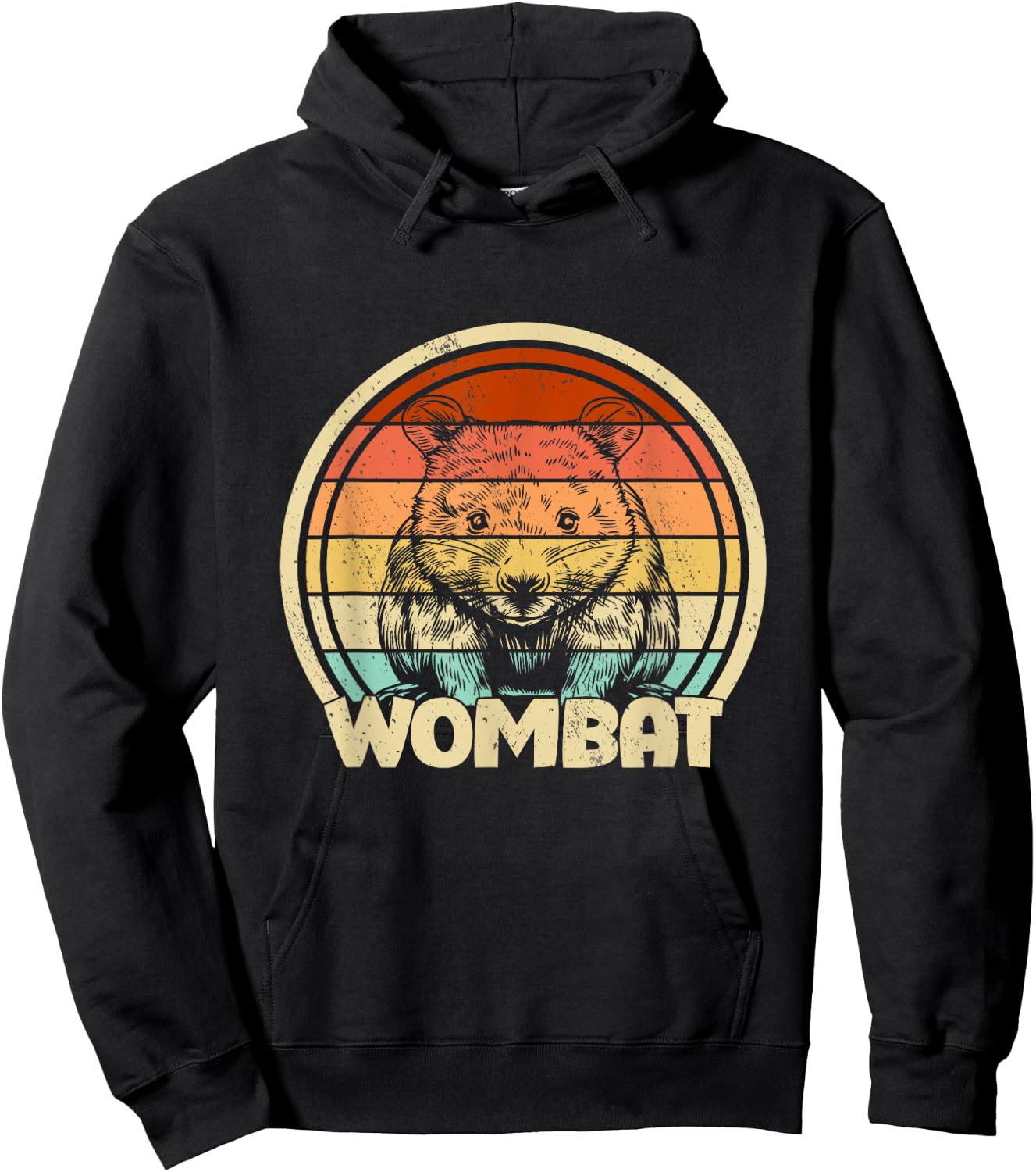 Wombat Kids Marsupial Australia Toddler Cute Retro Wombat Hoodie - Hoodie | Black