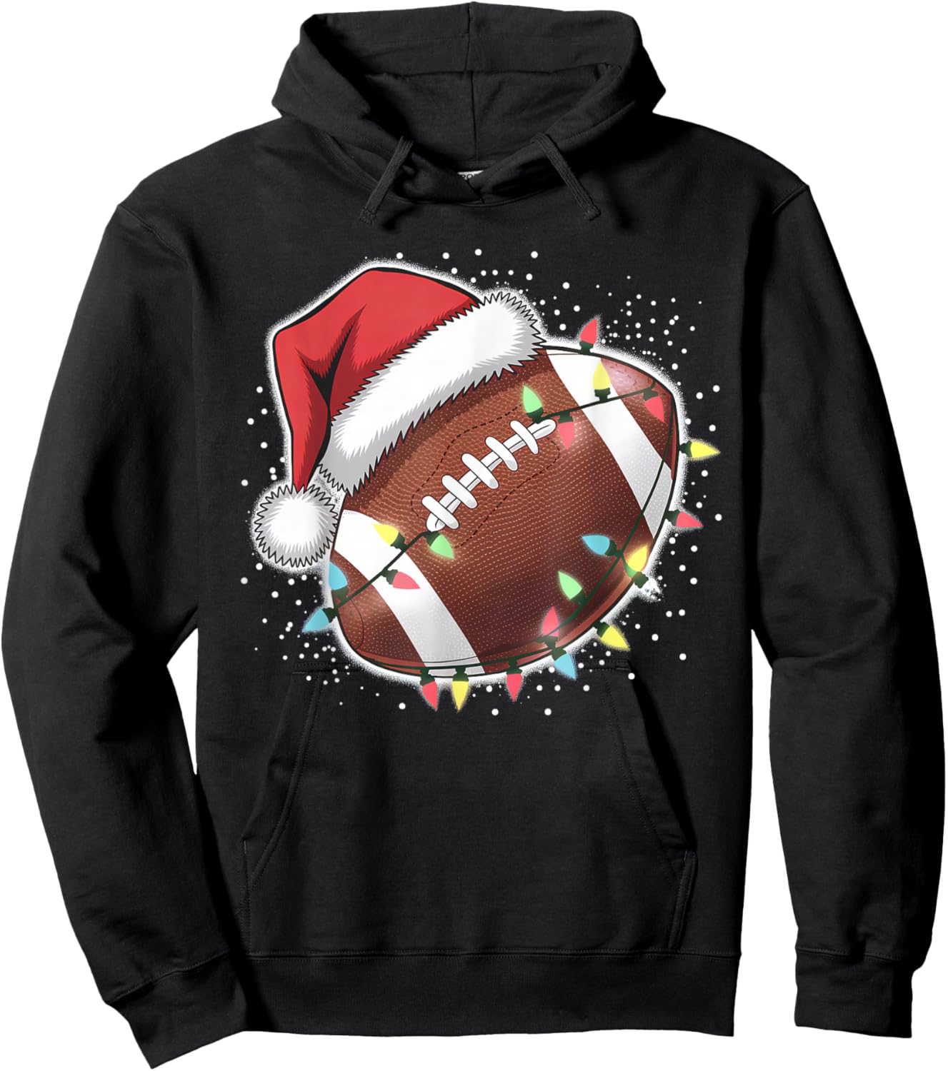 Christmas Football Player Santa Sports Design Boys Hoodie - Hoodie | Black