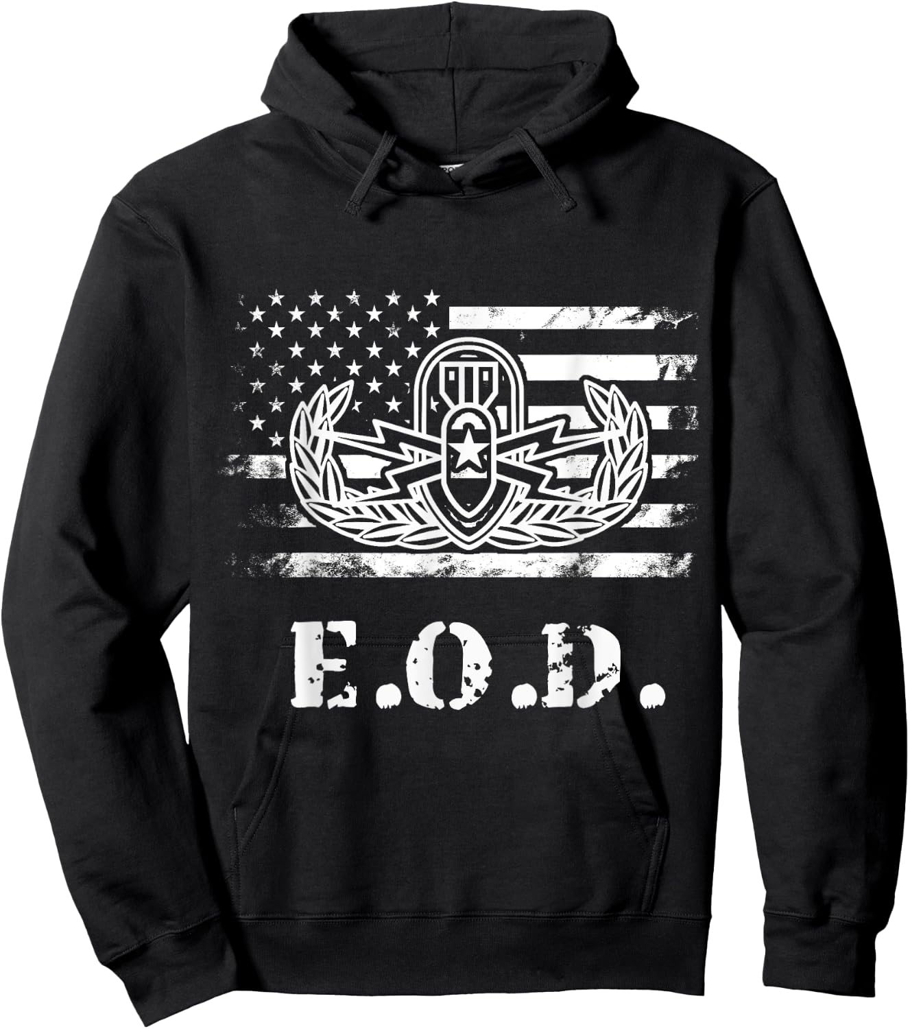 Veterans Loadout US Army EOD Logo - Men's Black Classic Fit Short Sleeve - Small Hoodie - Hoodie | Black