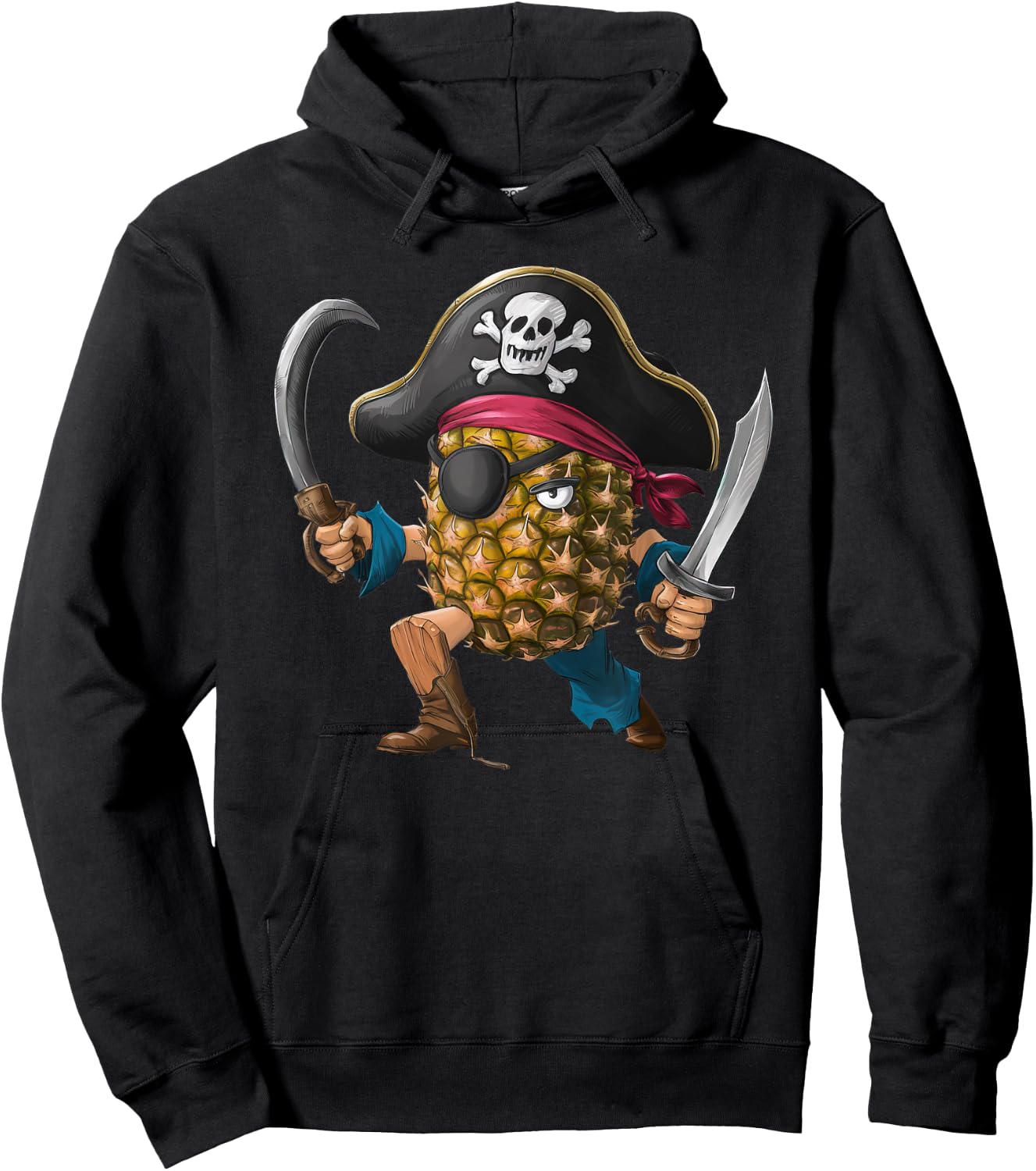 Pineapple Pirate Halloween Kids Pirate Funny Hoodie - Hoodie | Black