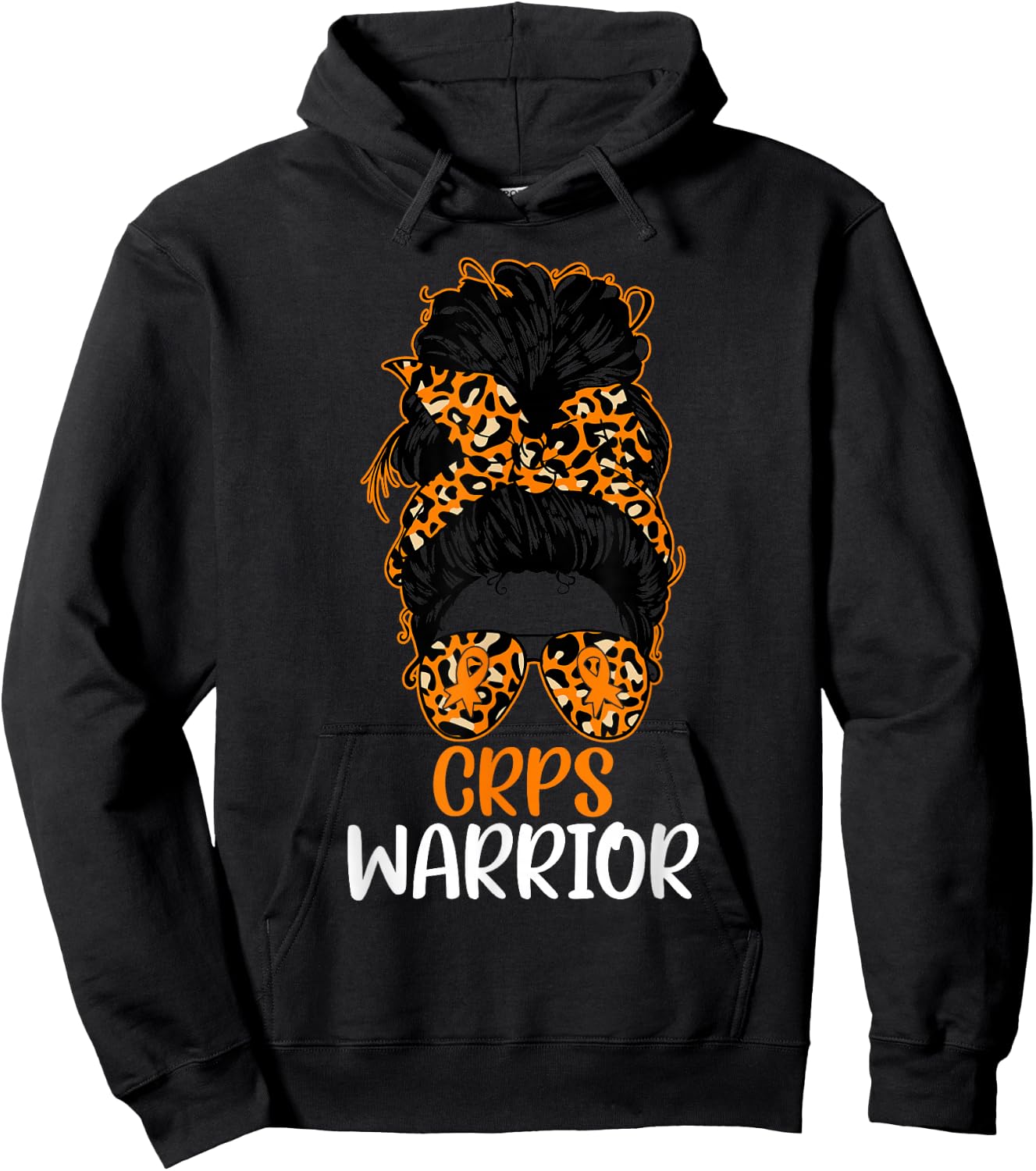 CRPS Awareness Messy Bun CRPS Warrior Hoodie - Hoodie | Black