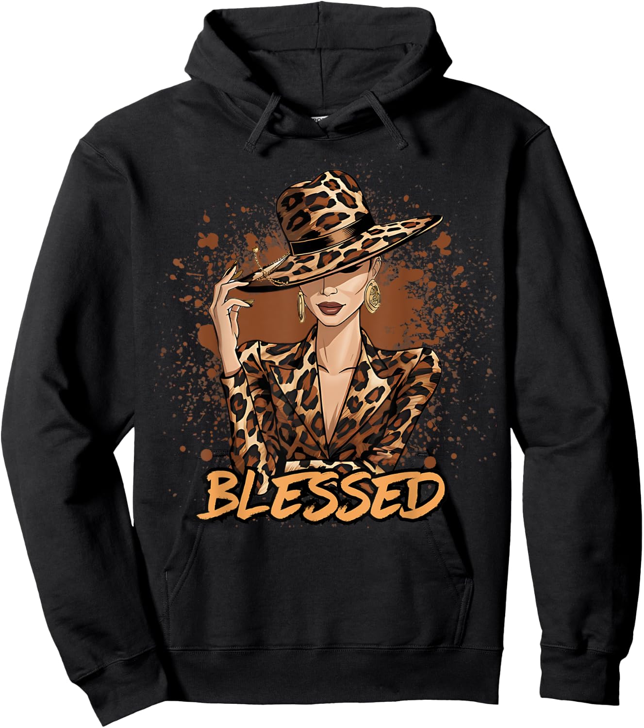 Blessed Black Cowgirl Western Swag African Leopard Christian Hoodie - Hoodie | Black