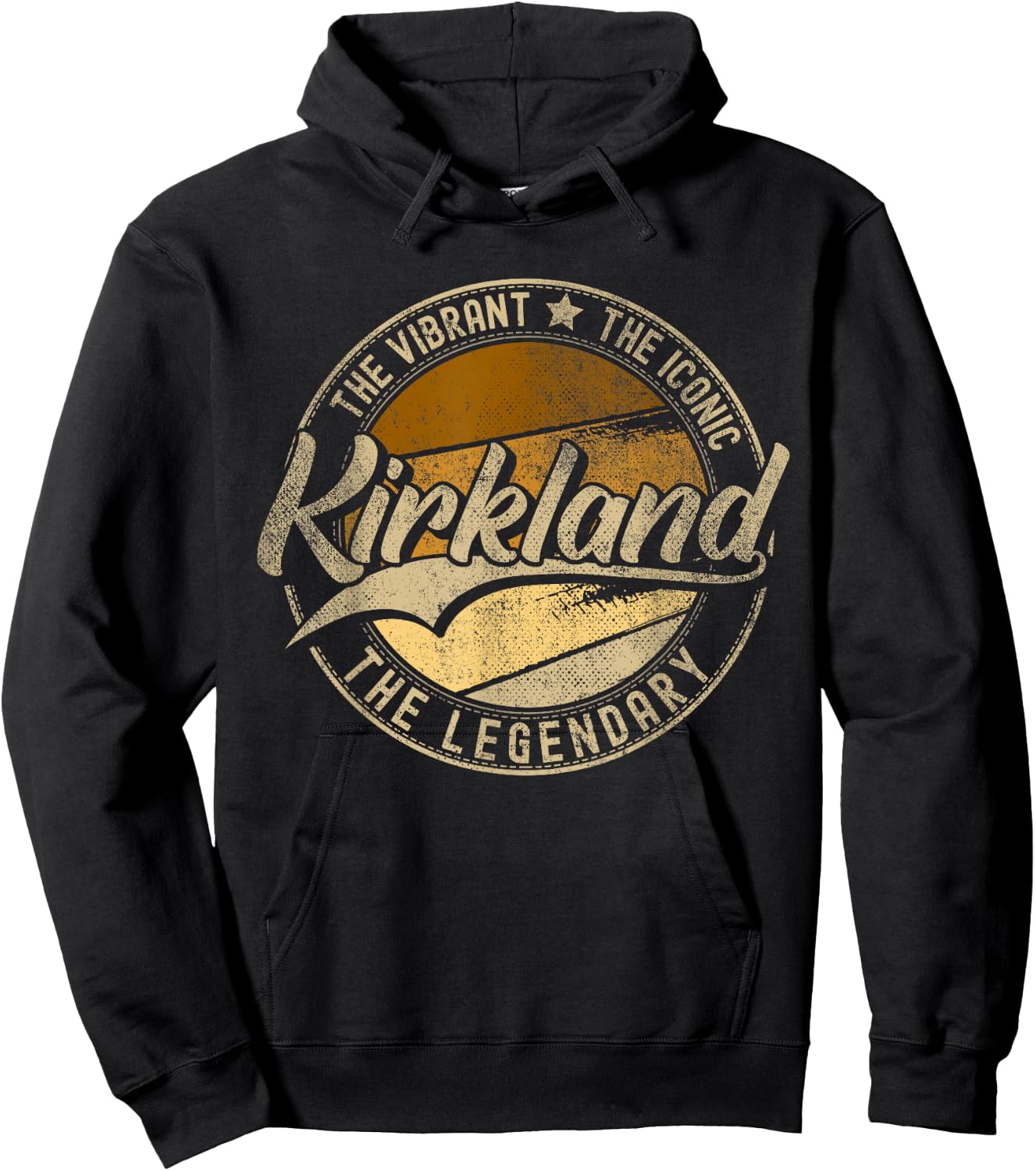 Kirkland WA | Washington | Vintage Distressed Hoodie - Hoodie | Black