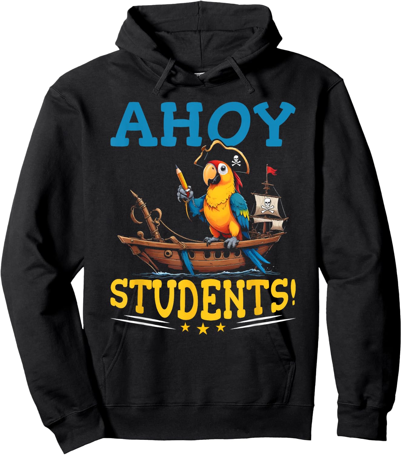 Pirate Teacher School Funny Ahoy Students Pirate Teacher Hoodie - Hoodie | Black