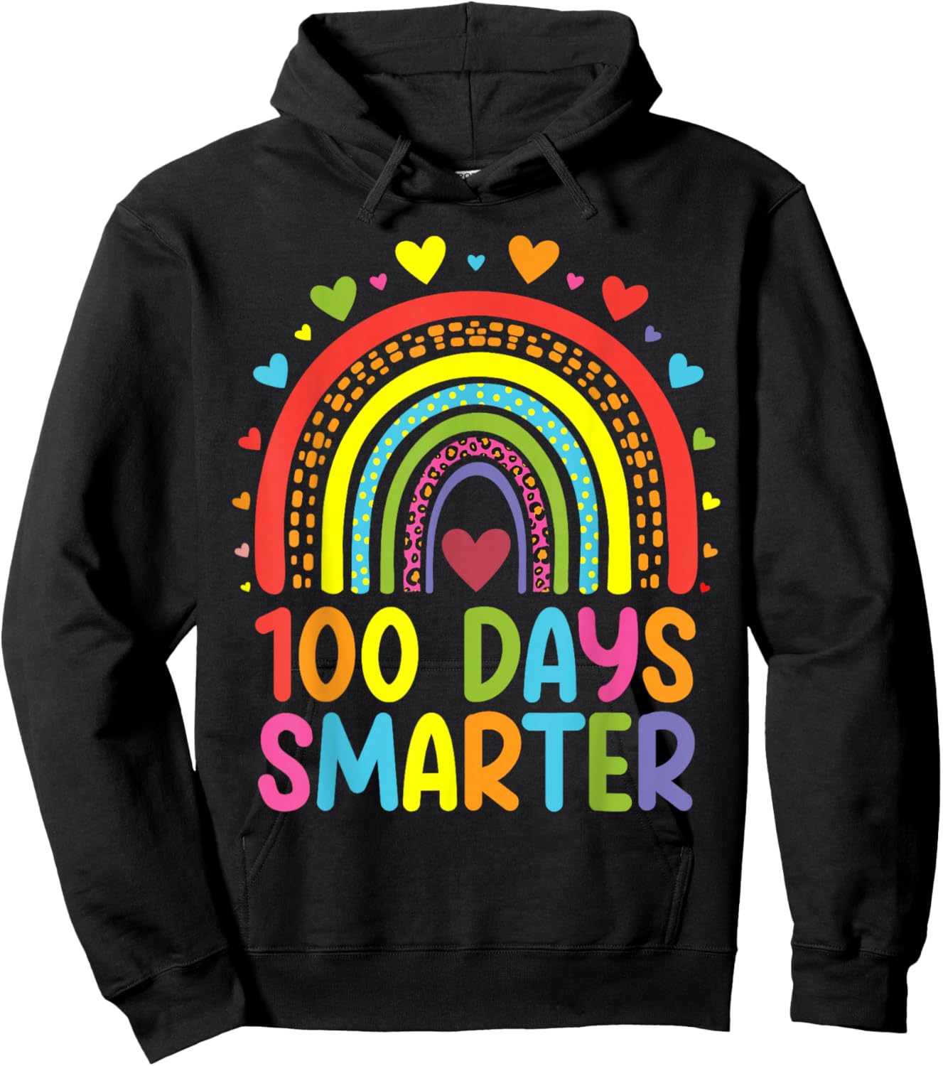 100 Days Of School Smarter Rainbow 100th Day Teacher Student Hoodie - Hoodie | Black